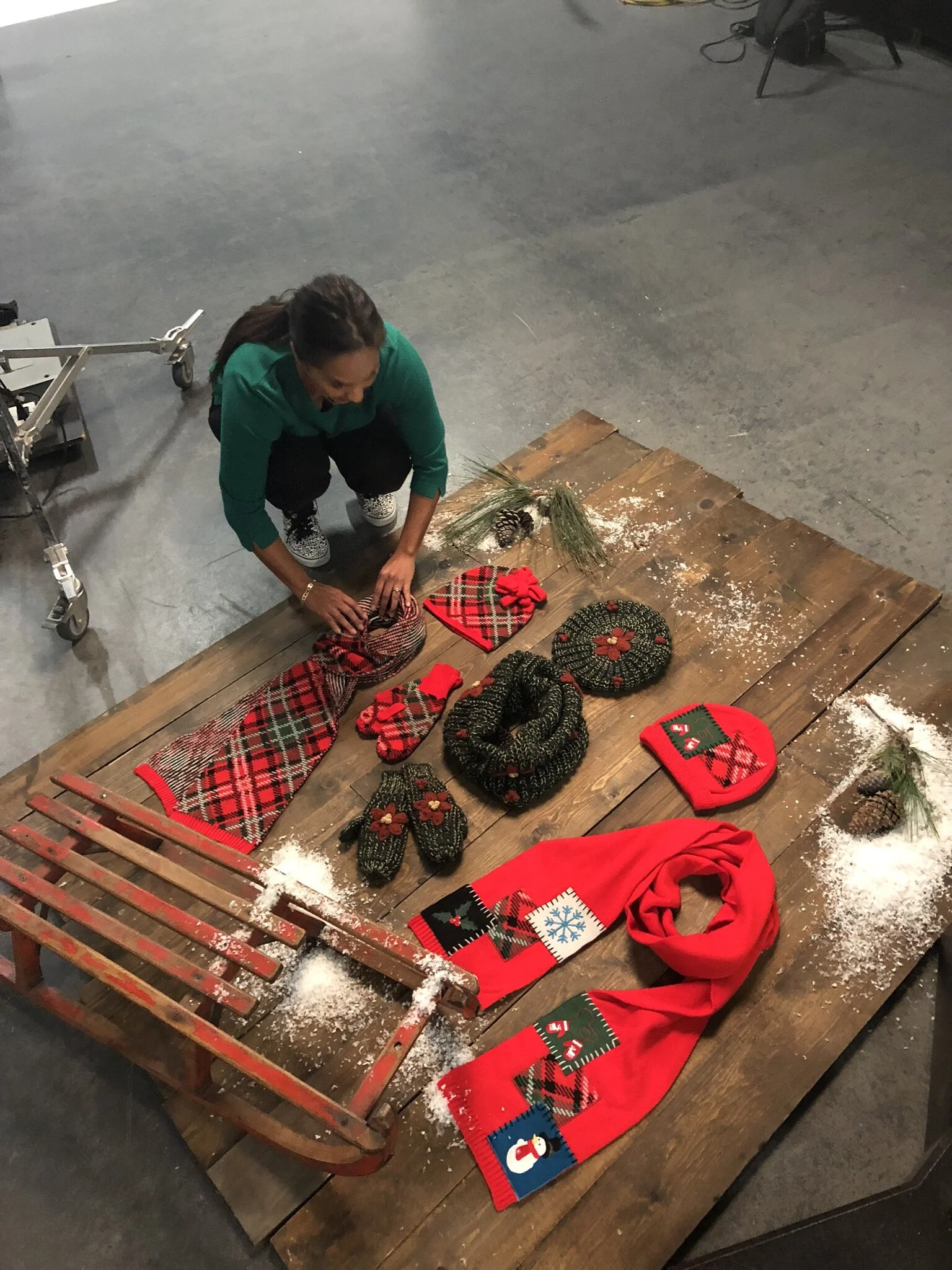 Dee styling a product shot for San Diego Hat Company at Pacific Plus Studios. 