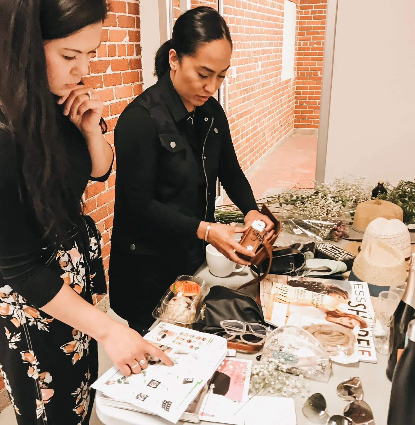 Dee prepping for a product shot with her creative team
