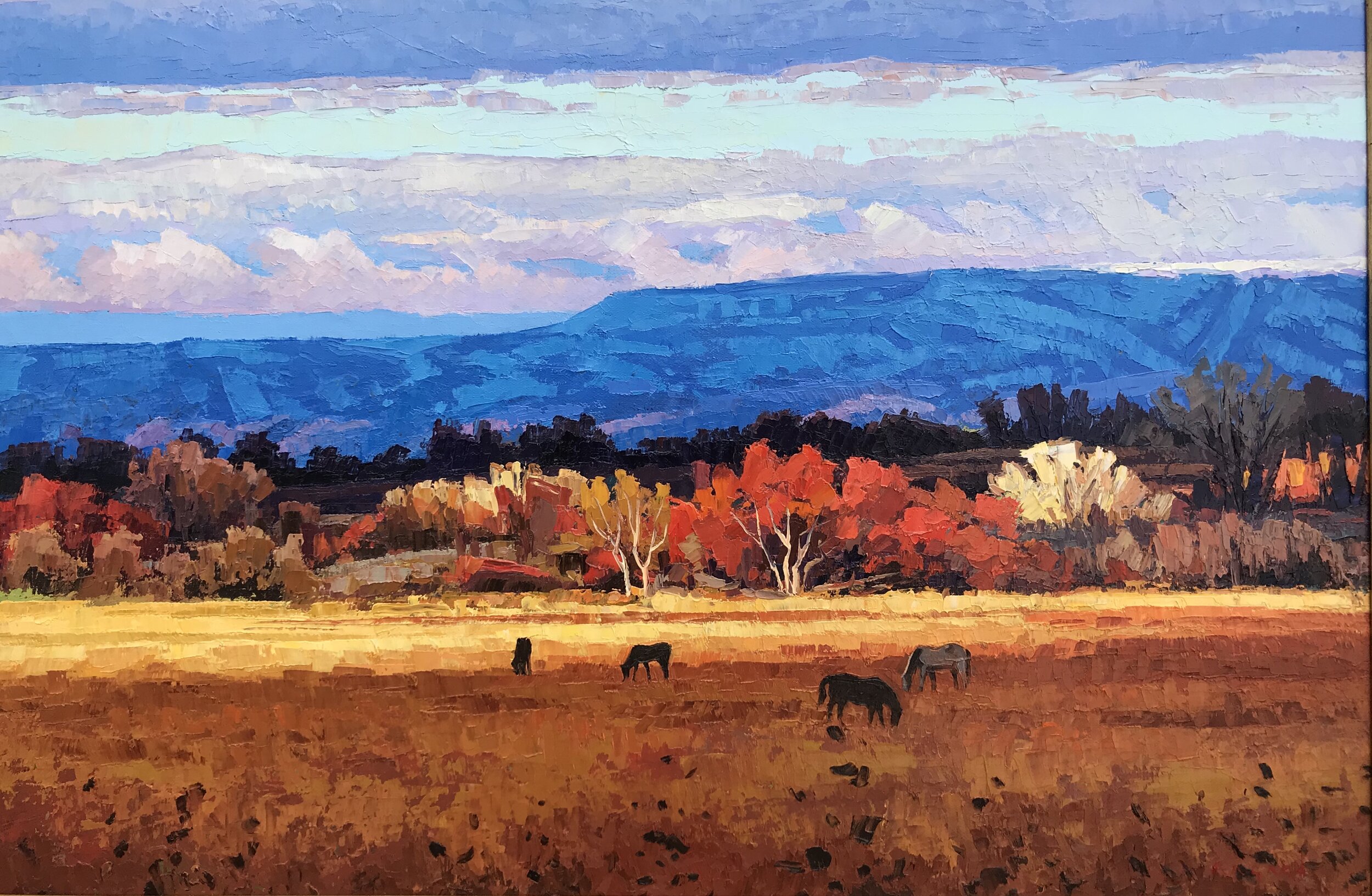 Winter comes to the High Plains, oil on canvas. Original oil painting by Utah Artist, Douglas Aagard.