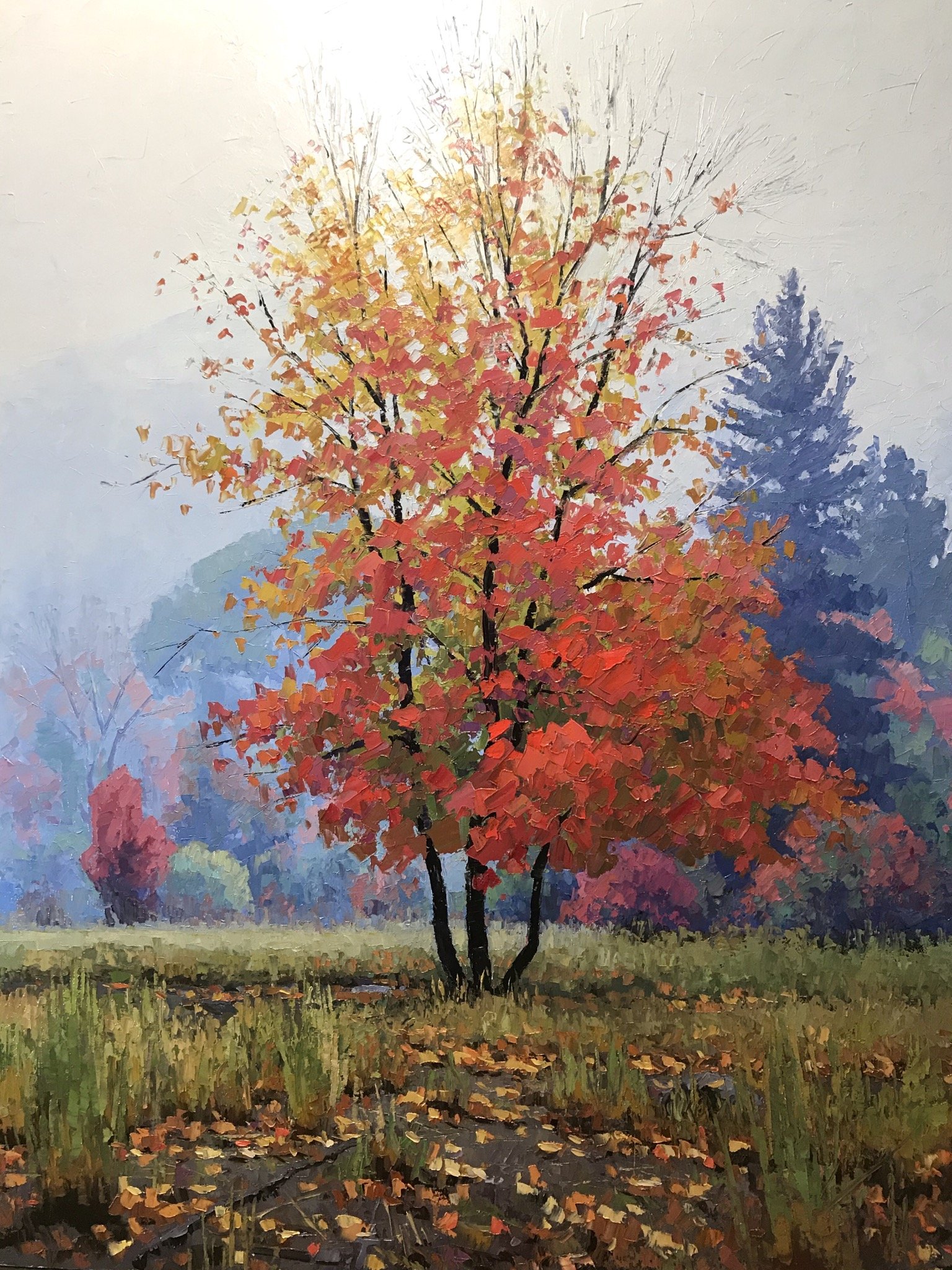 Autumn Mists oil on canvas. Original painting by Utah landscape artist, Douglas Aagard.