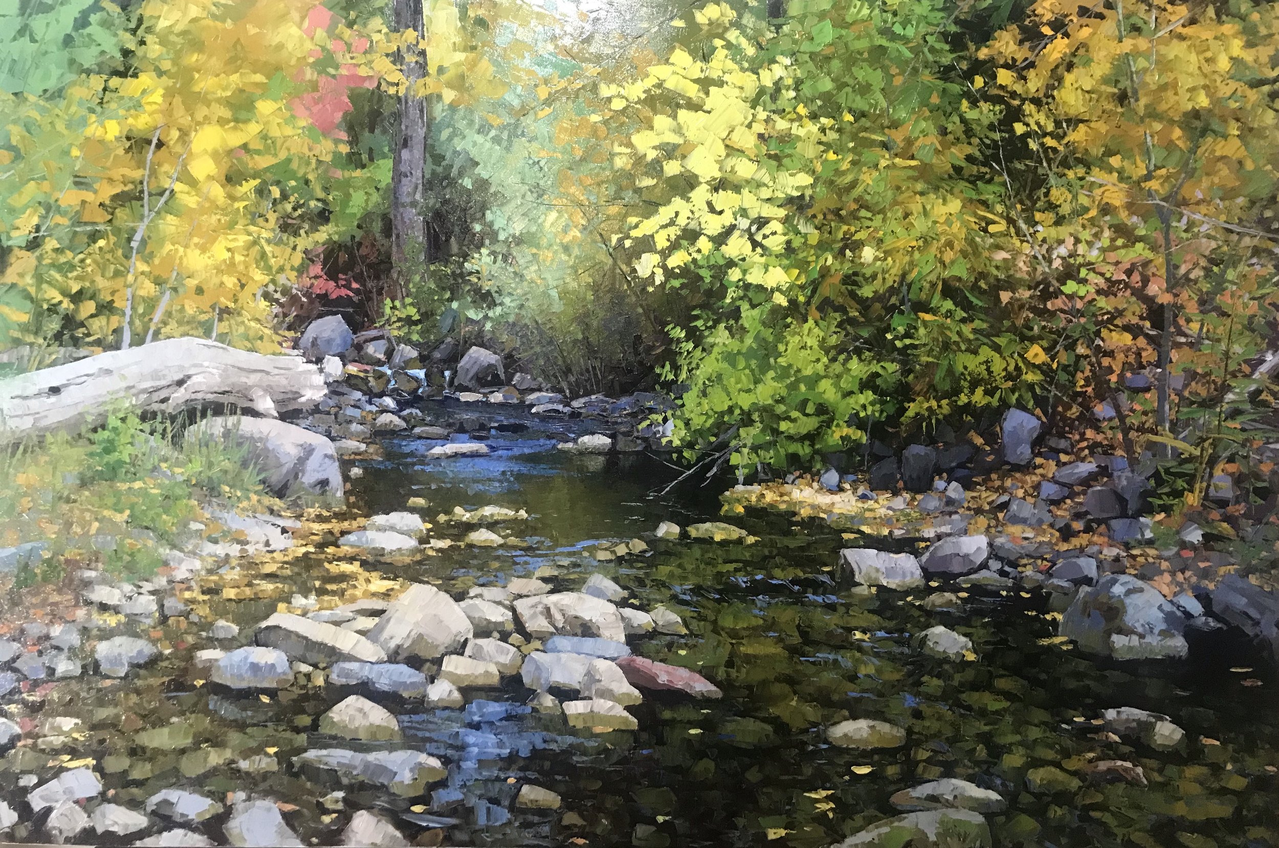 Gentle Stream, oil on canvas. Original painting by Utah landscape artist, Douglas Aagard.