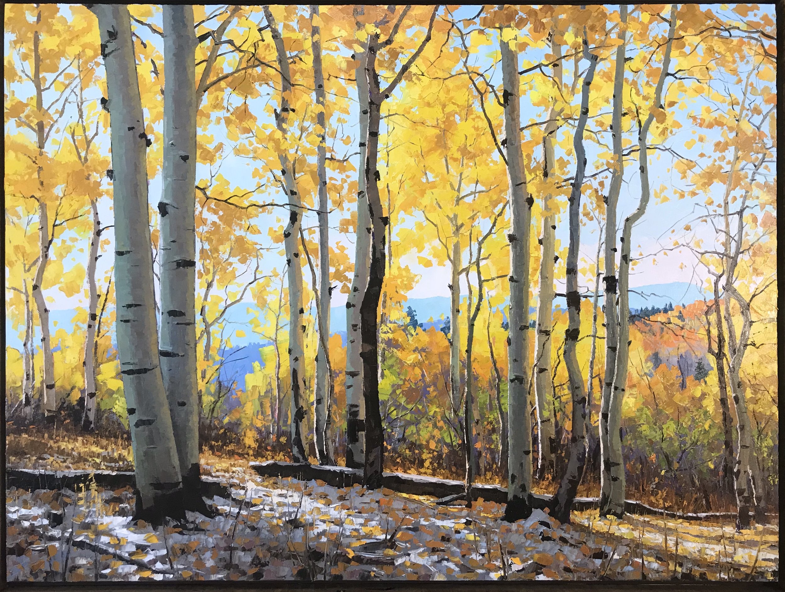 Morning Snow oil on canvas. Original painting by Utah landscape artist, Douglas Aagard.