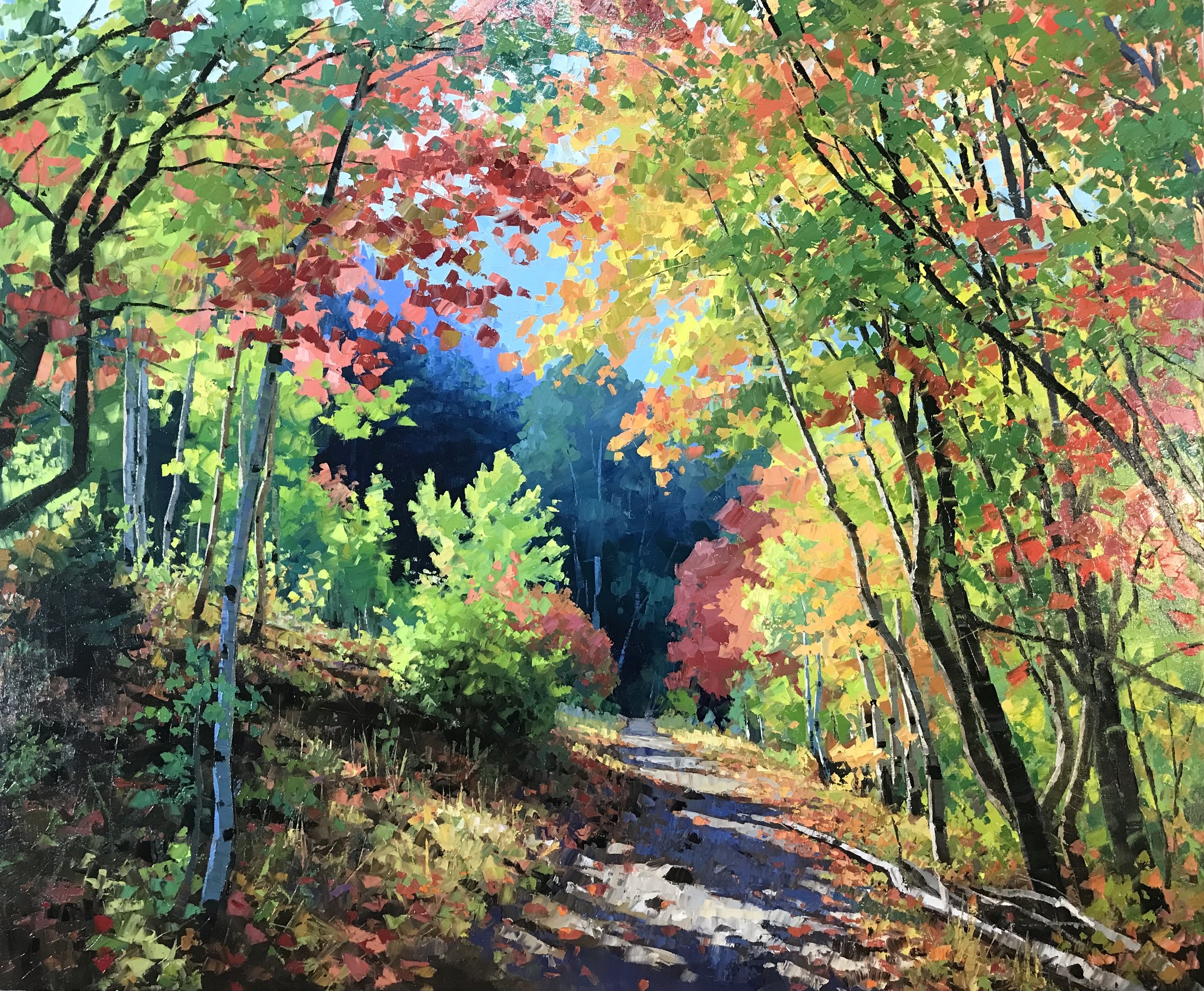 Walking in Color oil on canvas. Original painting by Utah landscape artist, Douglas Aagard.
