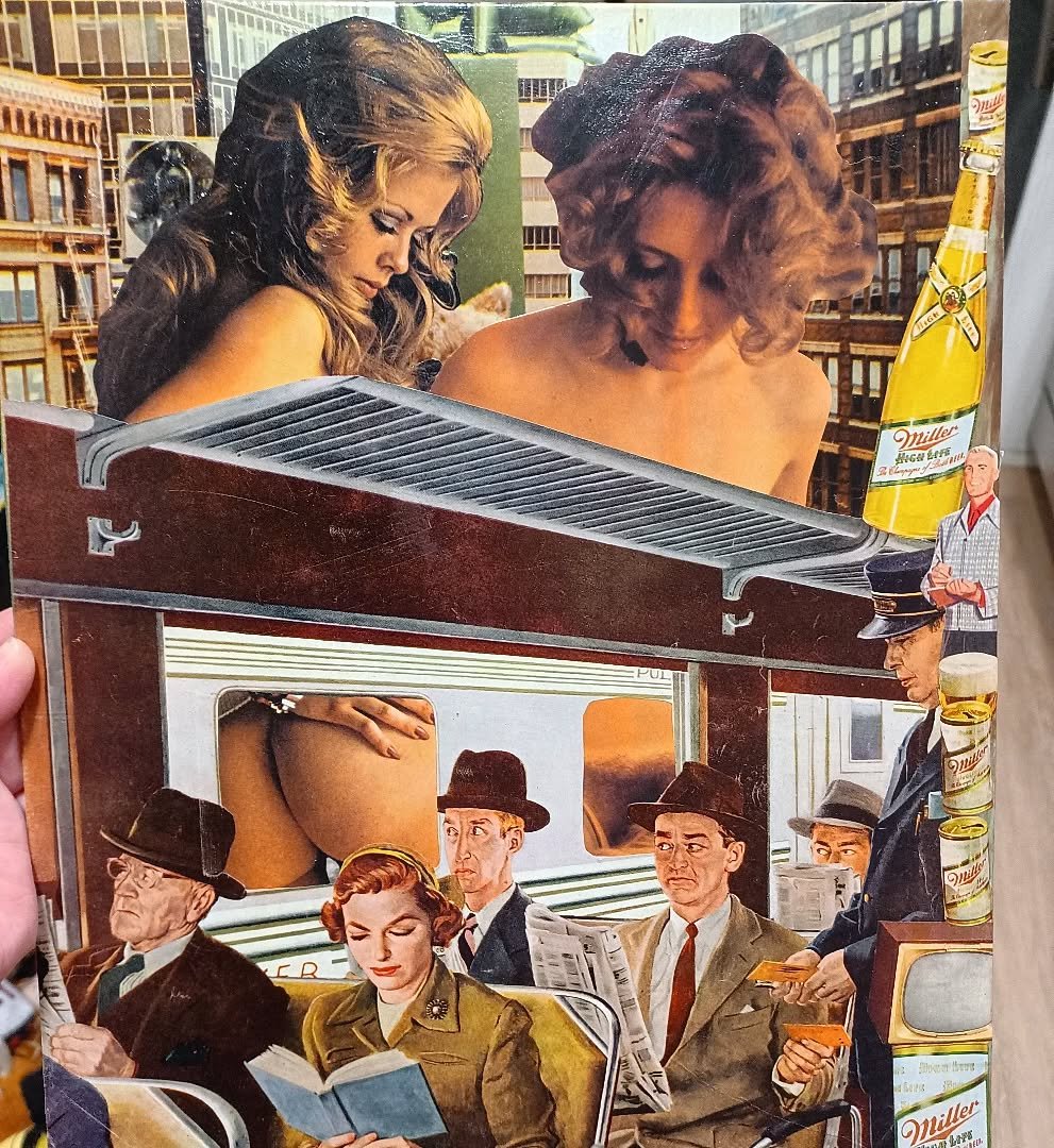 It's the Miller High Life Time Travel Vice Express: From 1955 to 1973

#millerhighlife #champagneofbeers #vintagepenthouse #saturdayeveningpost #1950s #1970s #beerinart #collagecollective #collage #vintagecollageart #analogart #analogcollage #handass