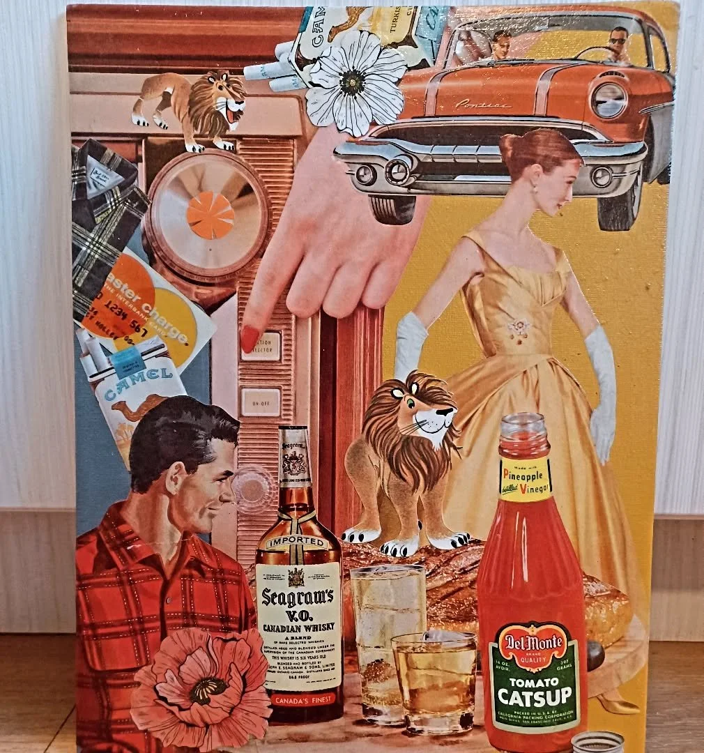 ✂️ 🦁 Consumer Safari 🦁 ✂️

#analogart #analogcollage #scissorsandglue #scissorcut #handassembled #consumerculture #vintagecollage #1940s #1950s #whiskeyart #killyourtv