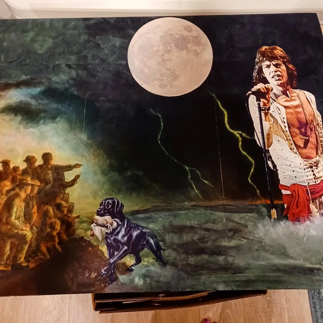 Beware a full moon for it has been foretold that on the 25th year of the 20th century, 1972 Mick Jagger shall emerge from 20,000 leagues under the sea to rock your world @mickjagger 

#analogart #analogcollage #handassembled #handcutcollage #vintagec