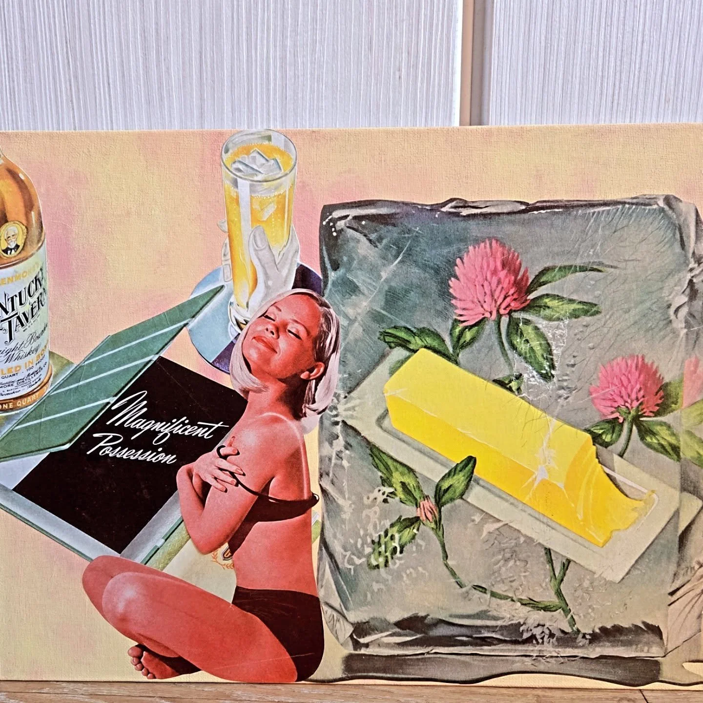 You butter believe its getting hot out there! Cool off that sunburn on the ice butter block, it will be your most magnificent possession of the summer! 
🧈 #analogcollage
🧊 #scissorsandglue
☀️ #handcutcollage
🧈 #vintagecollage
🧊 #collageart 
☀️ #c
