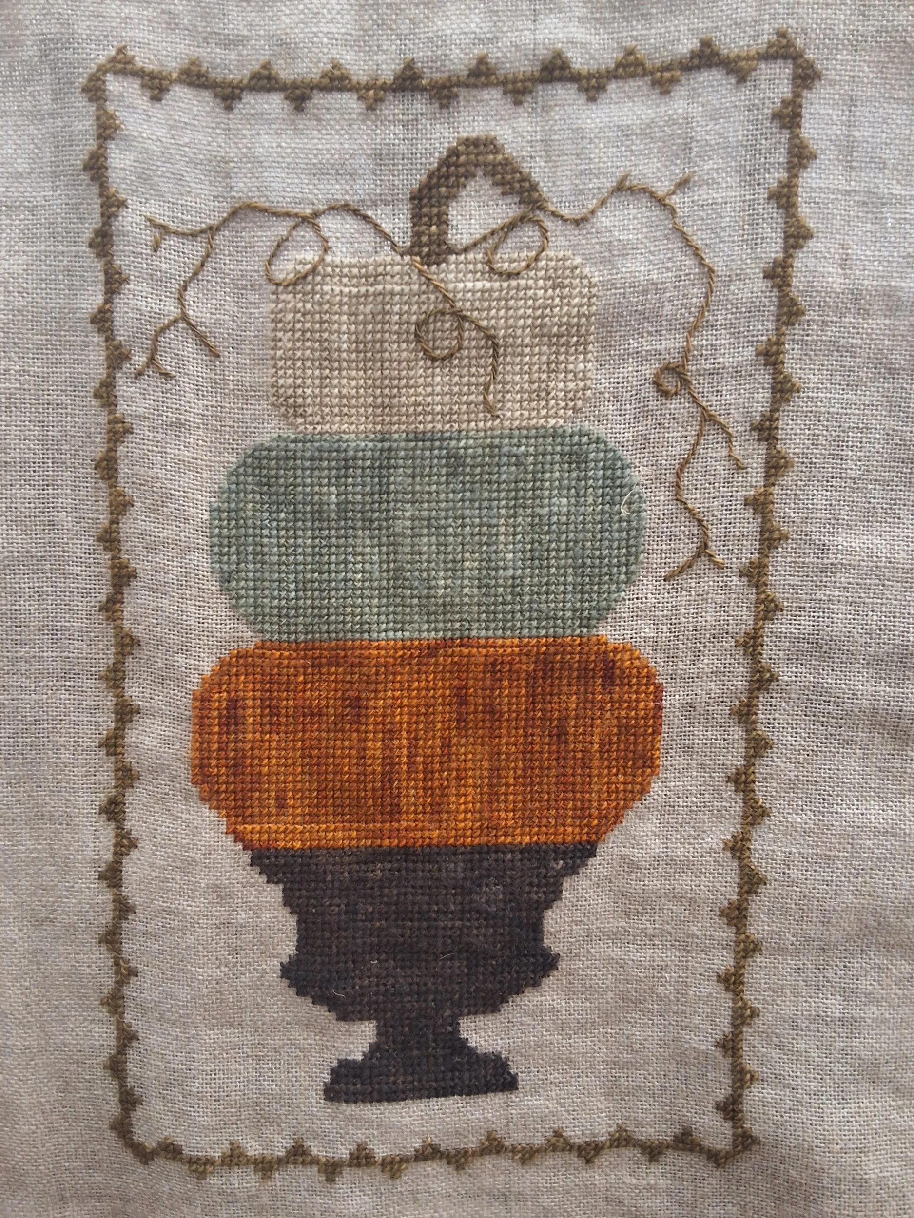 Pumpkin Urn Cross Stitch Pattern