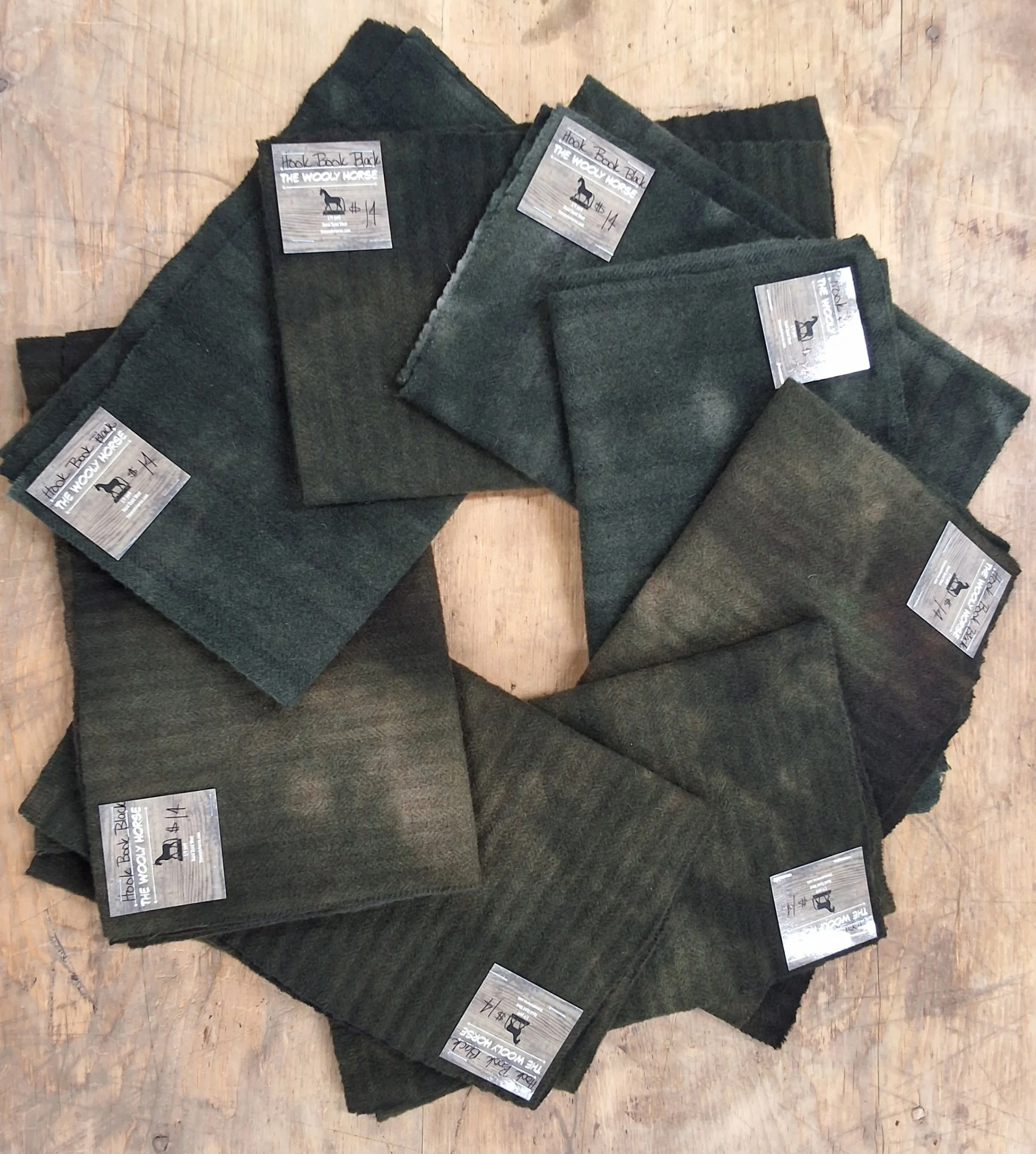 Wool Hand Dyed Hook Book Black