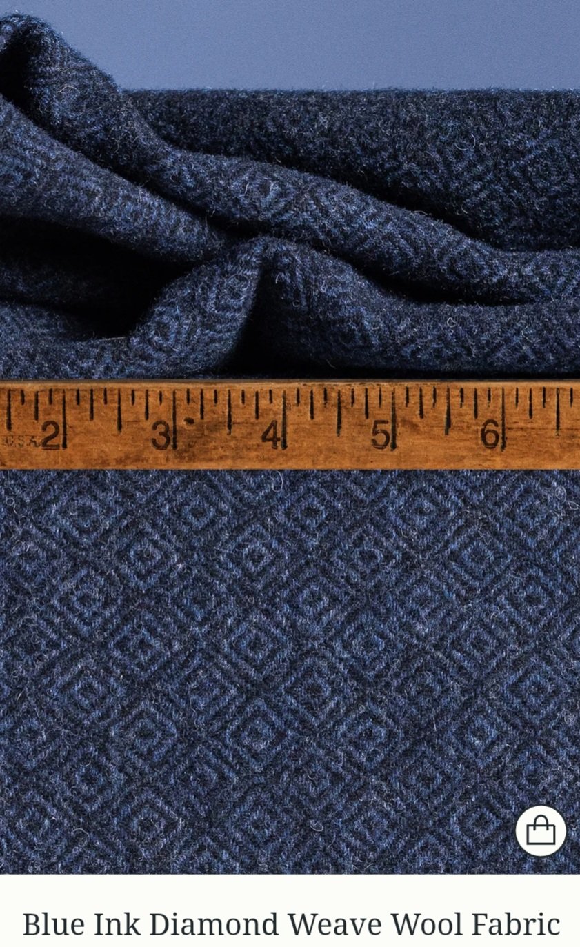 Blue Ink Diamond As Is Wool
