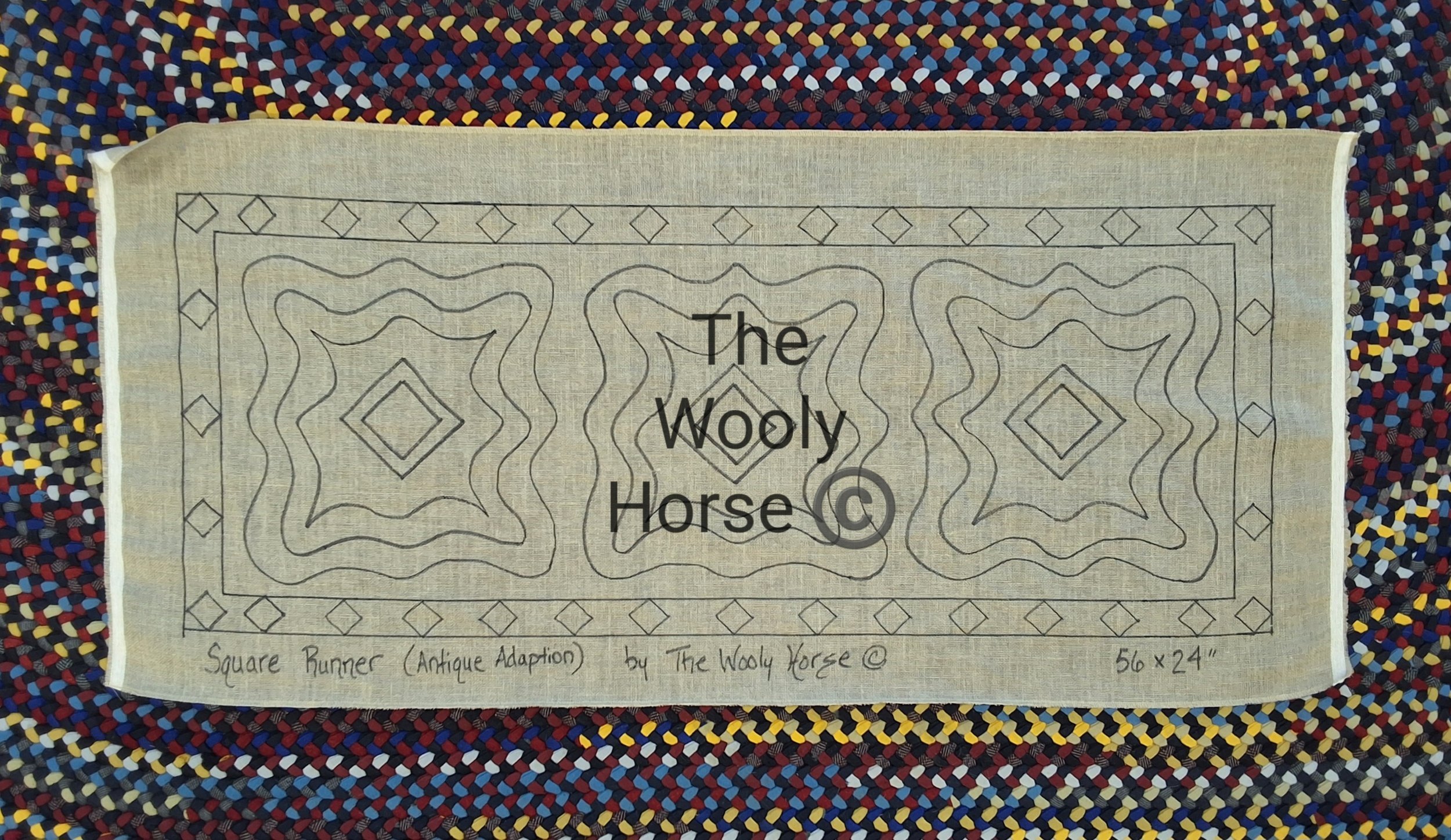 Square Runner Rug Hooking Pattern