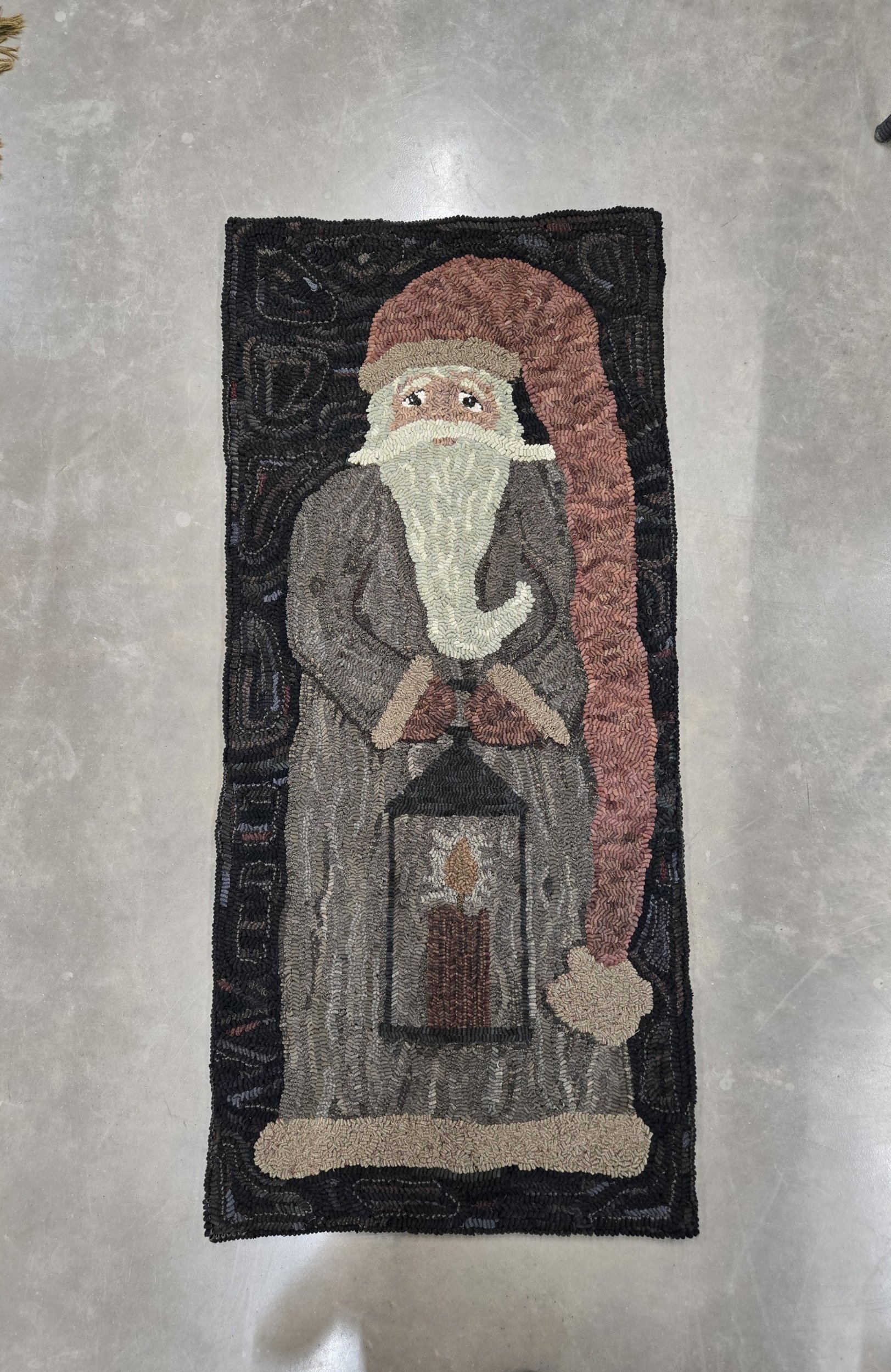 Lantern Santa Rug Hooking Pattern