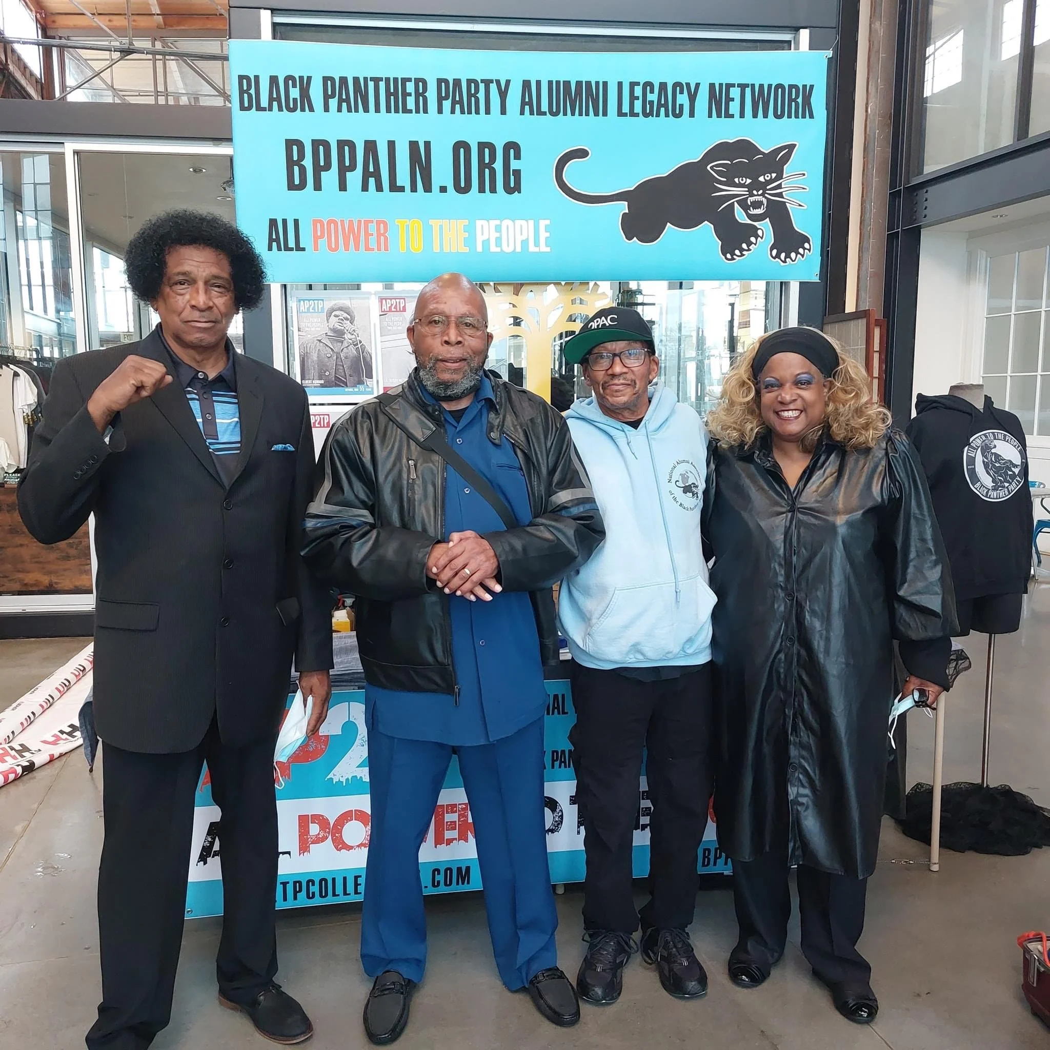 (L to R) Original Panthers Dr Saturu Ned, Professor Steve McCutchen, Bobby Macall & Panther Cub Dr Zafirah Ned