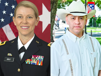 Brigadier General Leela Gray (Florida) and Johnny Garcia (Texas)