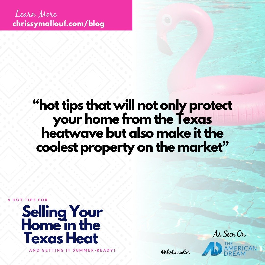 4 Hot Tips for Selling Your Home in the Texas Heat and Getting It Summer-Ready!
▸ https://www.chrissymallouf.com/blog/4-hot-tips-for-selling-your-home-in-the-texas-heat-and-getting-it-summer-ready?utm_campaign=4-hot-tips-for-selling-your-home-in-the
