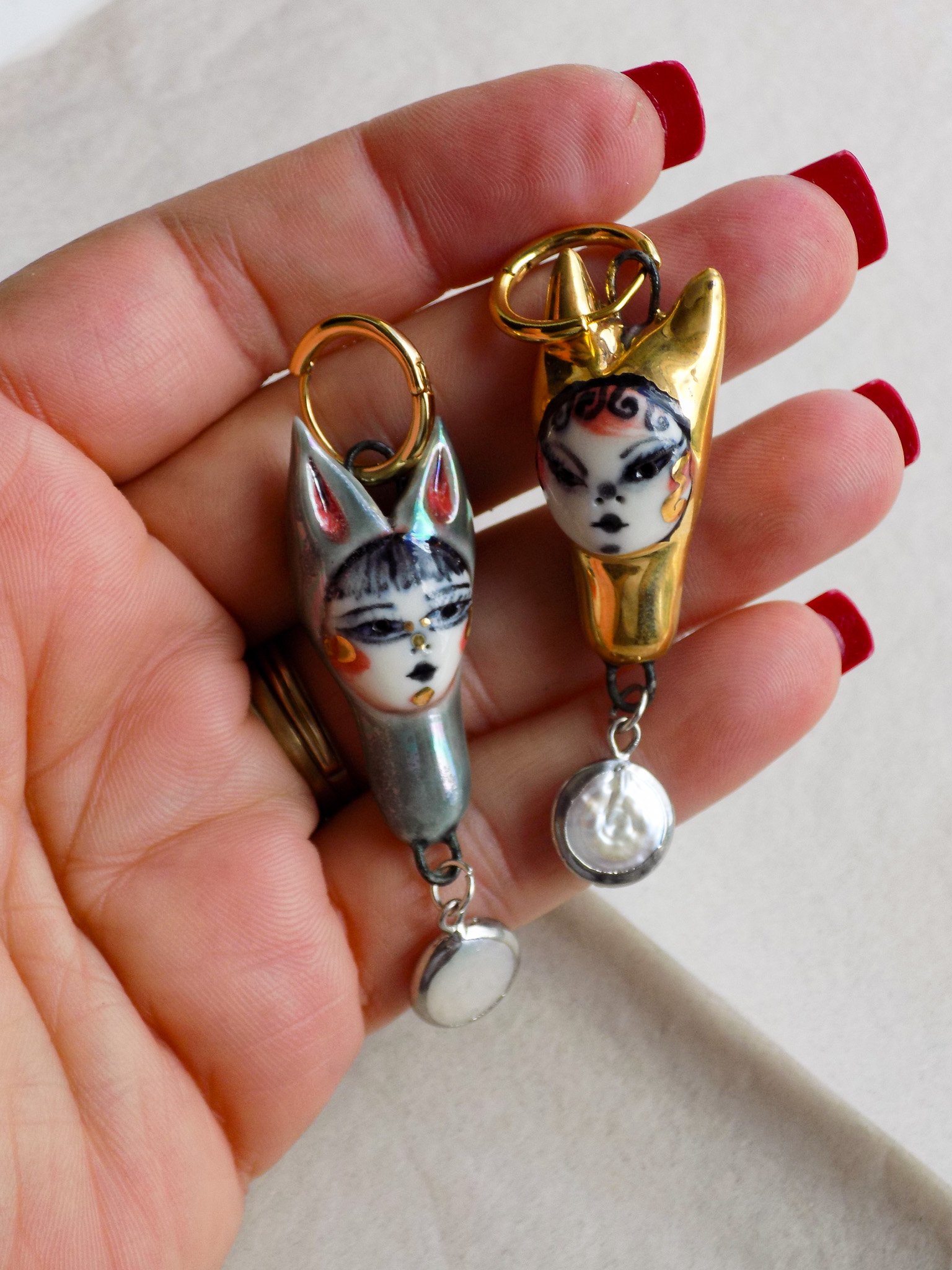 Porcelain Pearl Earrings