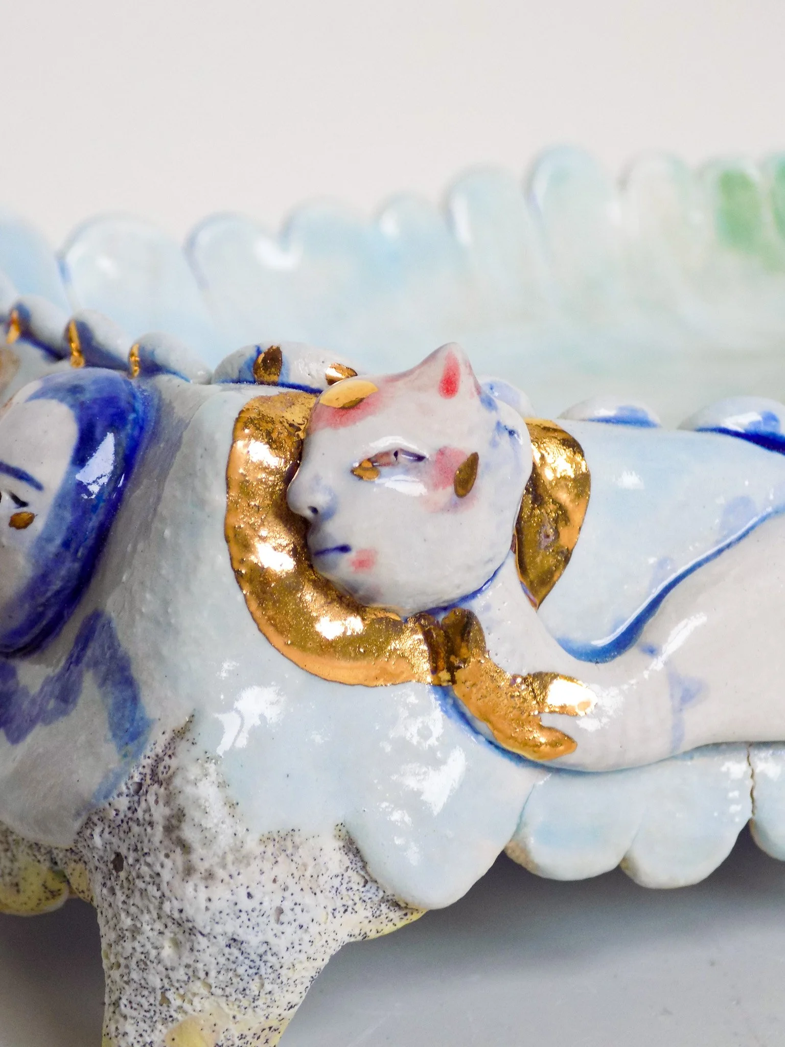 Ethereal Stoneware Figure Caddy / Trinket Dish