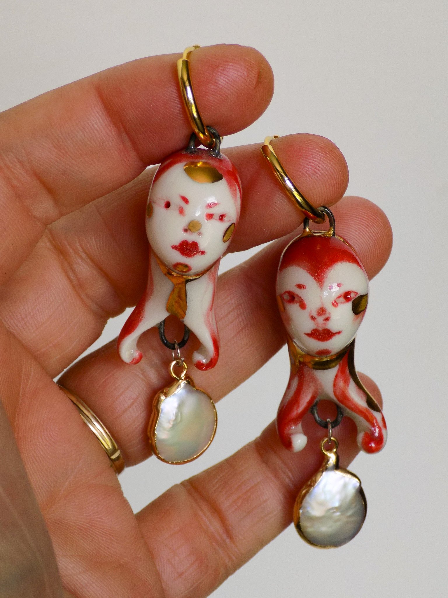 Pearl Dangly Earrings