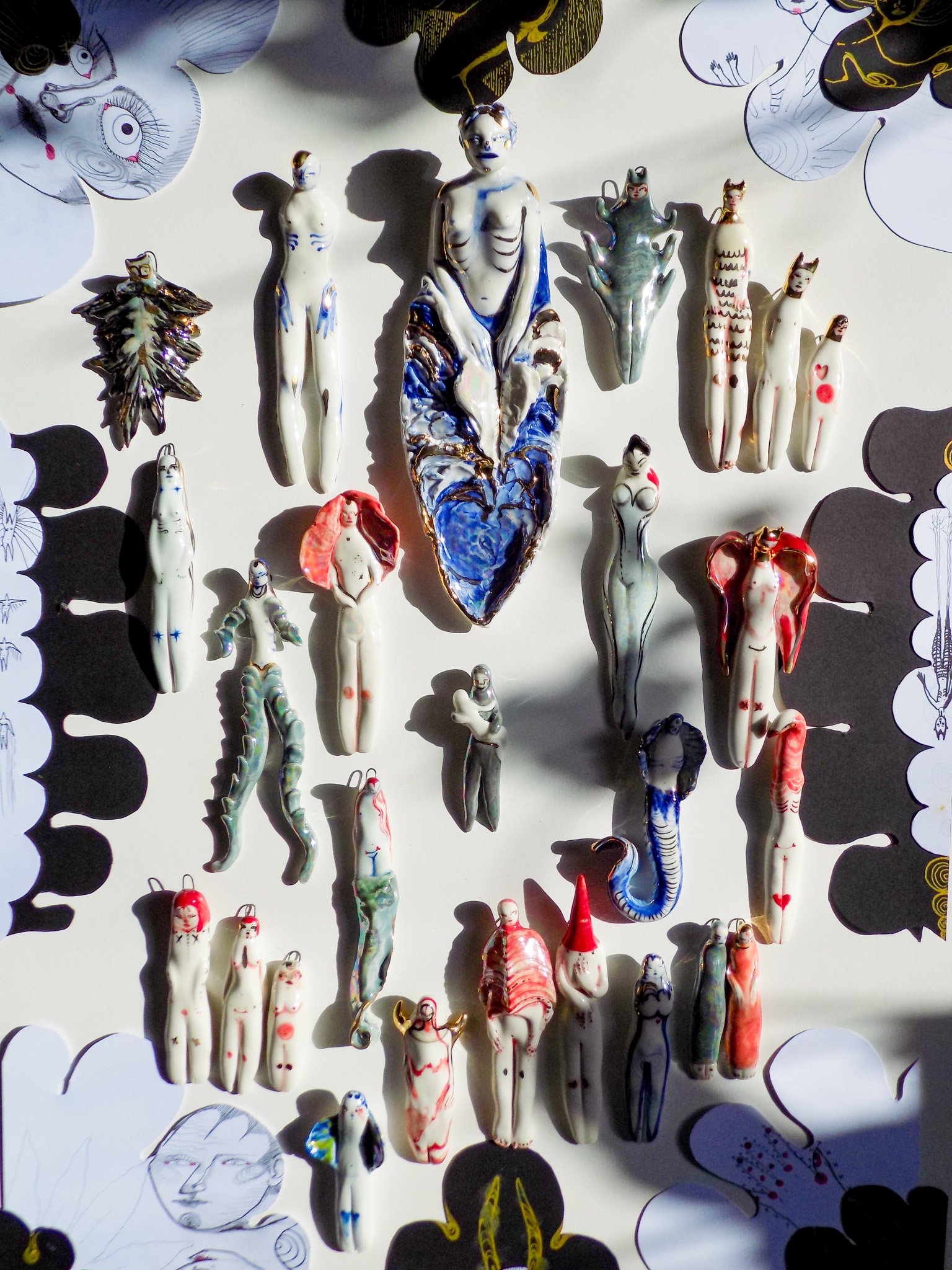 Porcelain Hanging Little Ladies