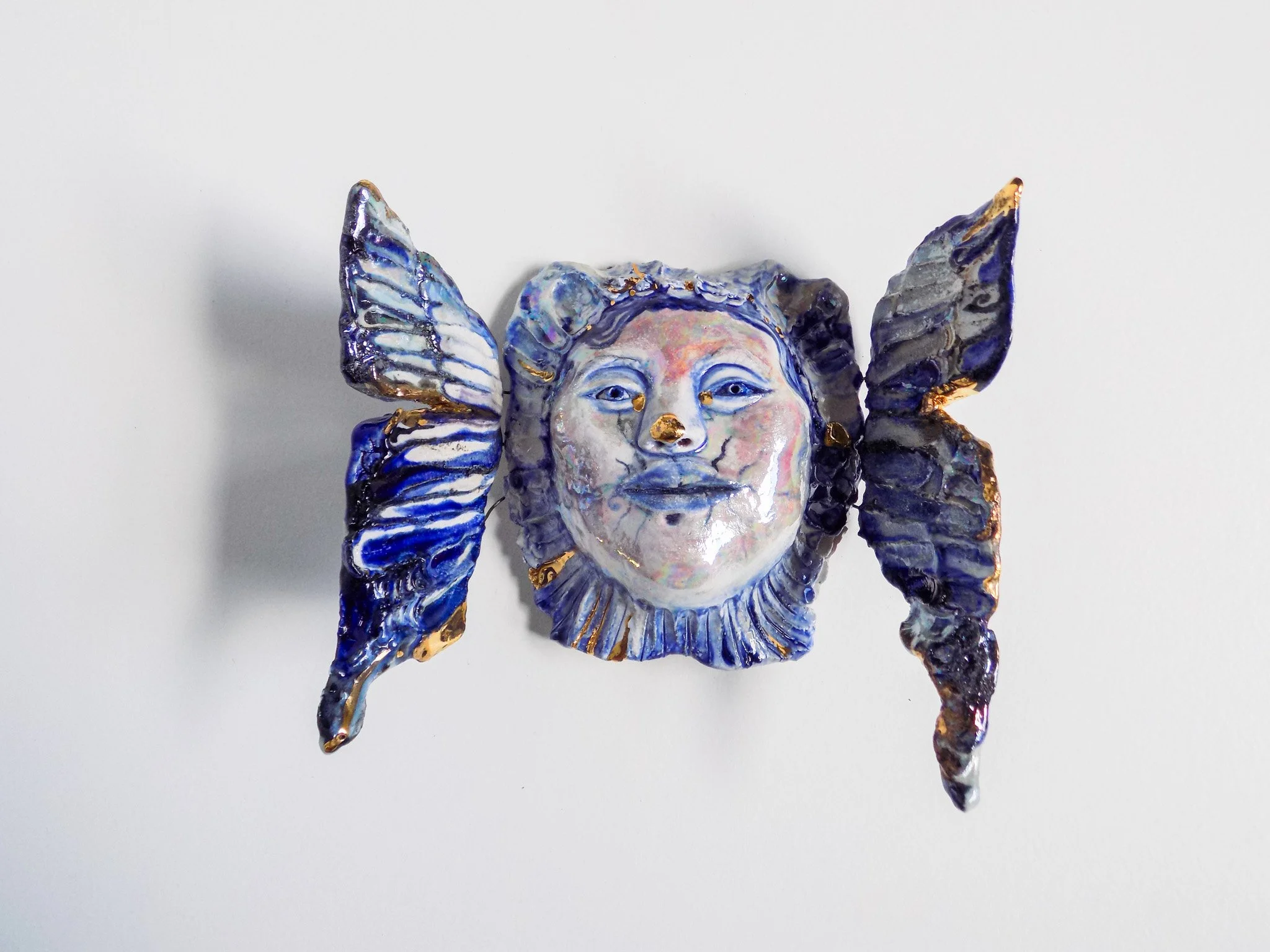 Butterfly Face - Stoneware Wall Mount