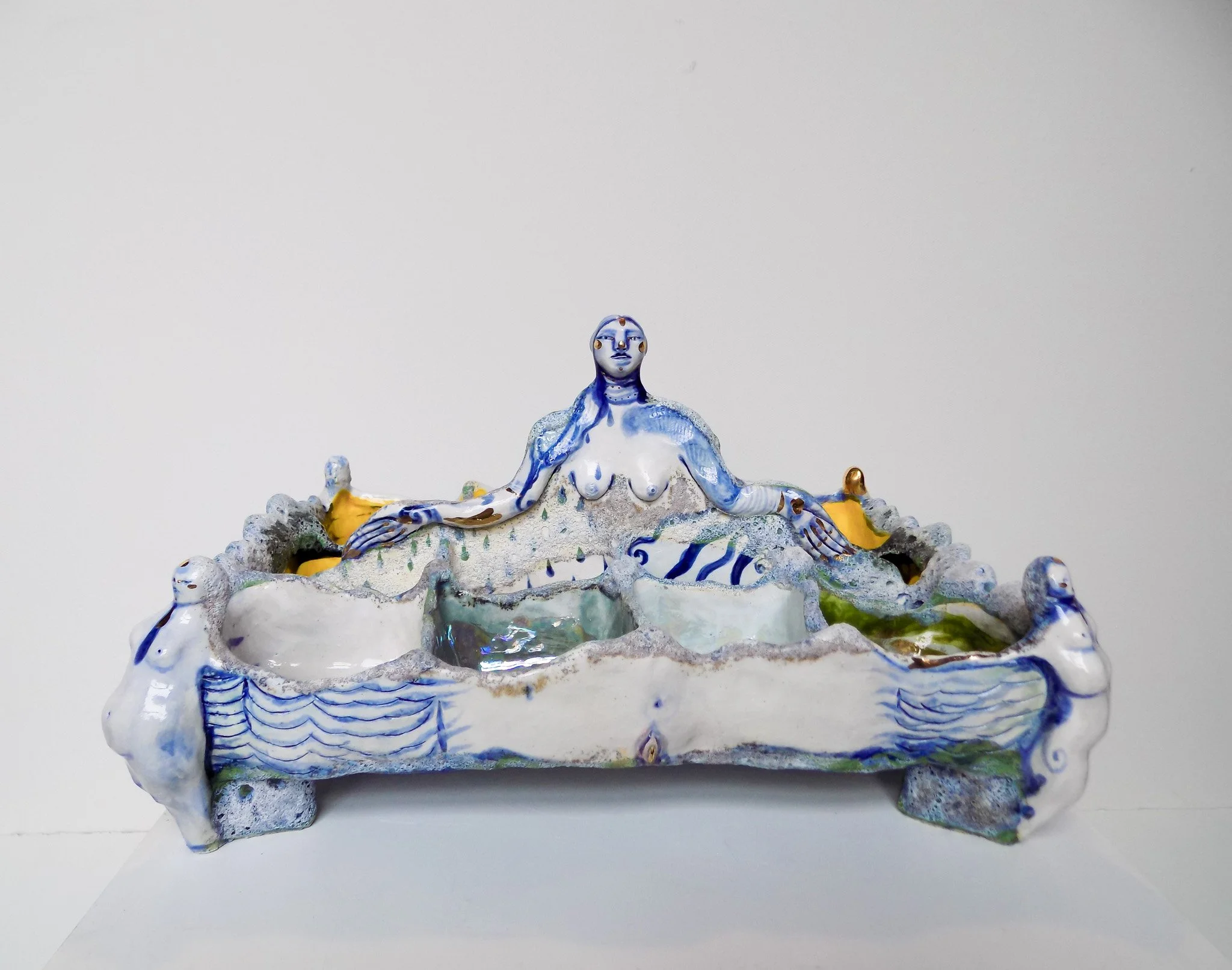 Large Stoneware Figurative Lava Caddy