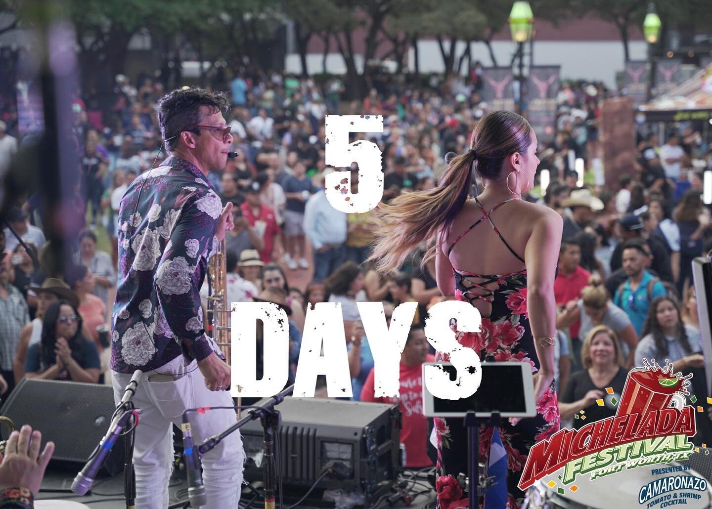 🚨Only FIVE DAYS until the 2023 Michelada Festival Presented by Camaronazo kicks off in Downtown Fort Worth! 🚨

We have a fantastic lineup of michelada contestants, music artists, and local vendors ready to serve their community this Sunday, so be s