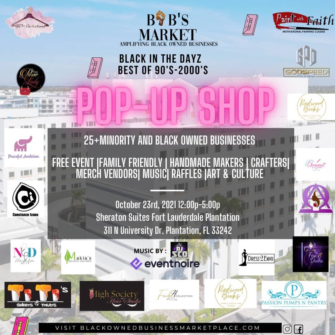 The market will open at noon!🛍&quot;BLACK IN THE DAYS&quot; is the best of the 90's &amp; 2000's shopping experience today! Come out and enjoy treats and networking while shopping and listening to your favorite of the 90's - 2000's classics! 

Music
