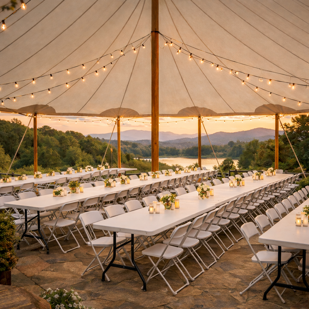 8ft Rectangle Bi Fold Tables, White Plastic with Metal Legs (Qty 60+) - 8ft x 30in x 29in.png