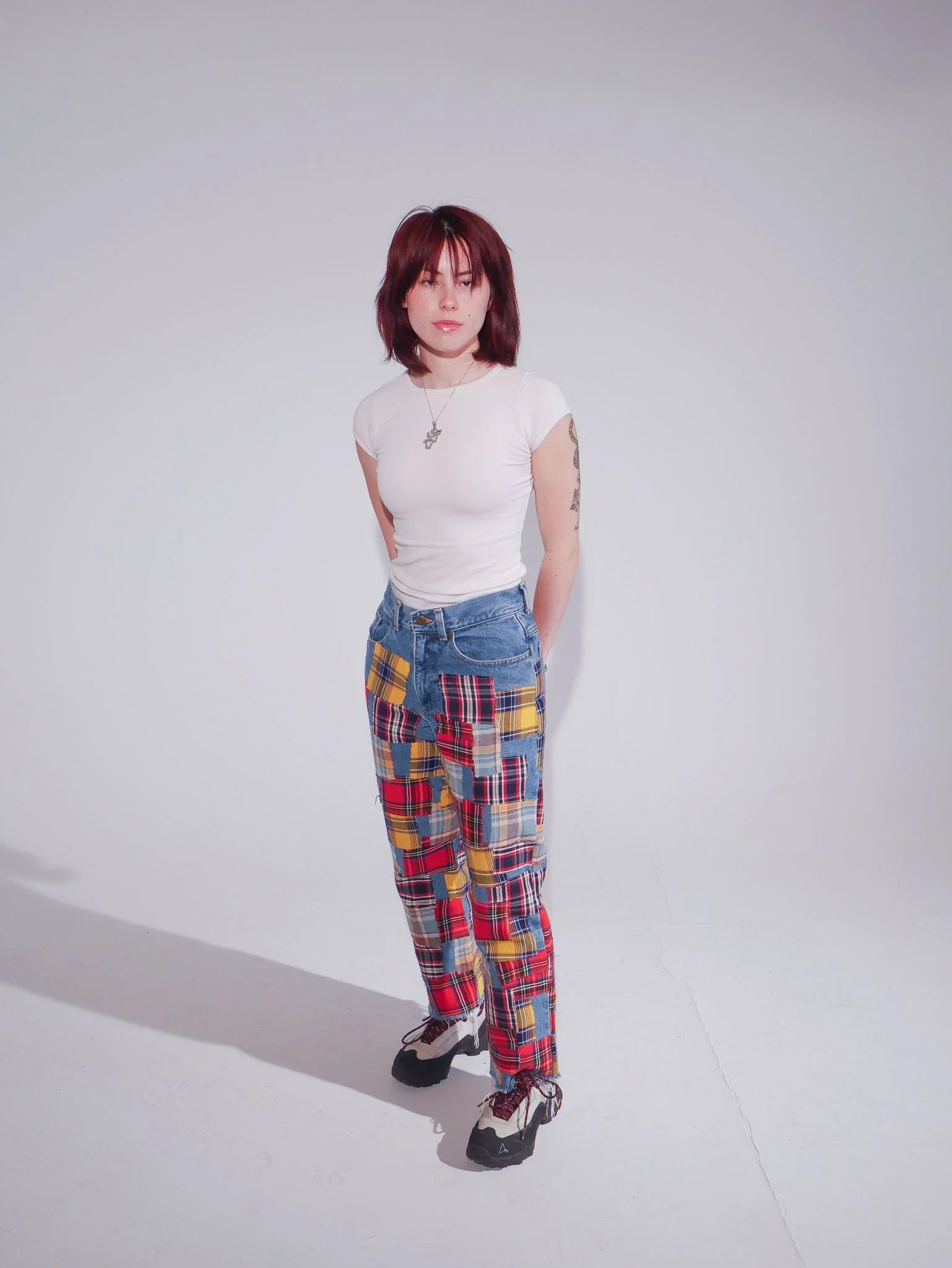 Plaid Patchwork Denim - (Size 4)