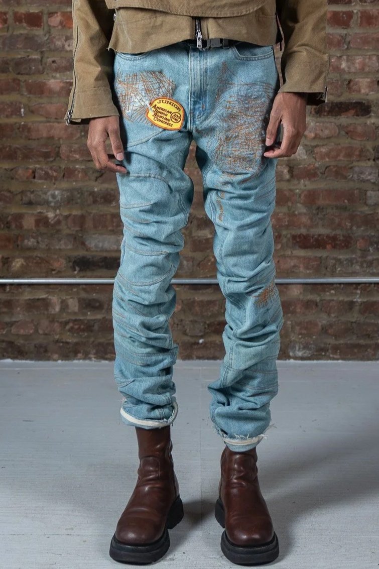 Stacked Light Wash Denim