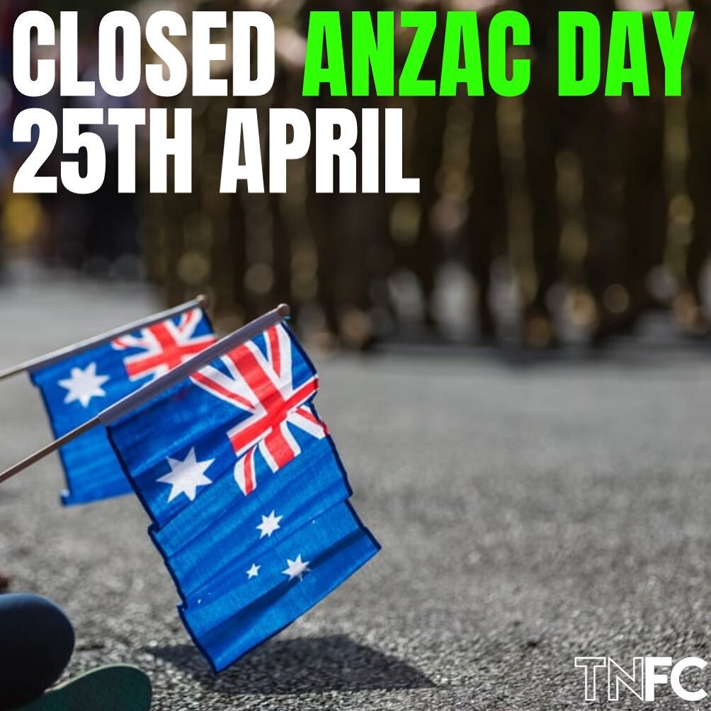 Reminder that we are closed Tuesday 25th April. We will reopen Wednesday 26th for normal hours of operation for the remainder of the week. 

#anzacday