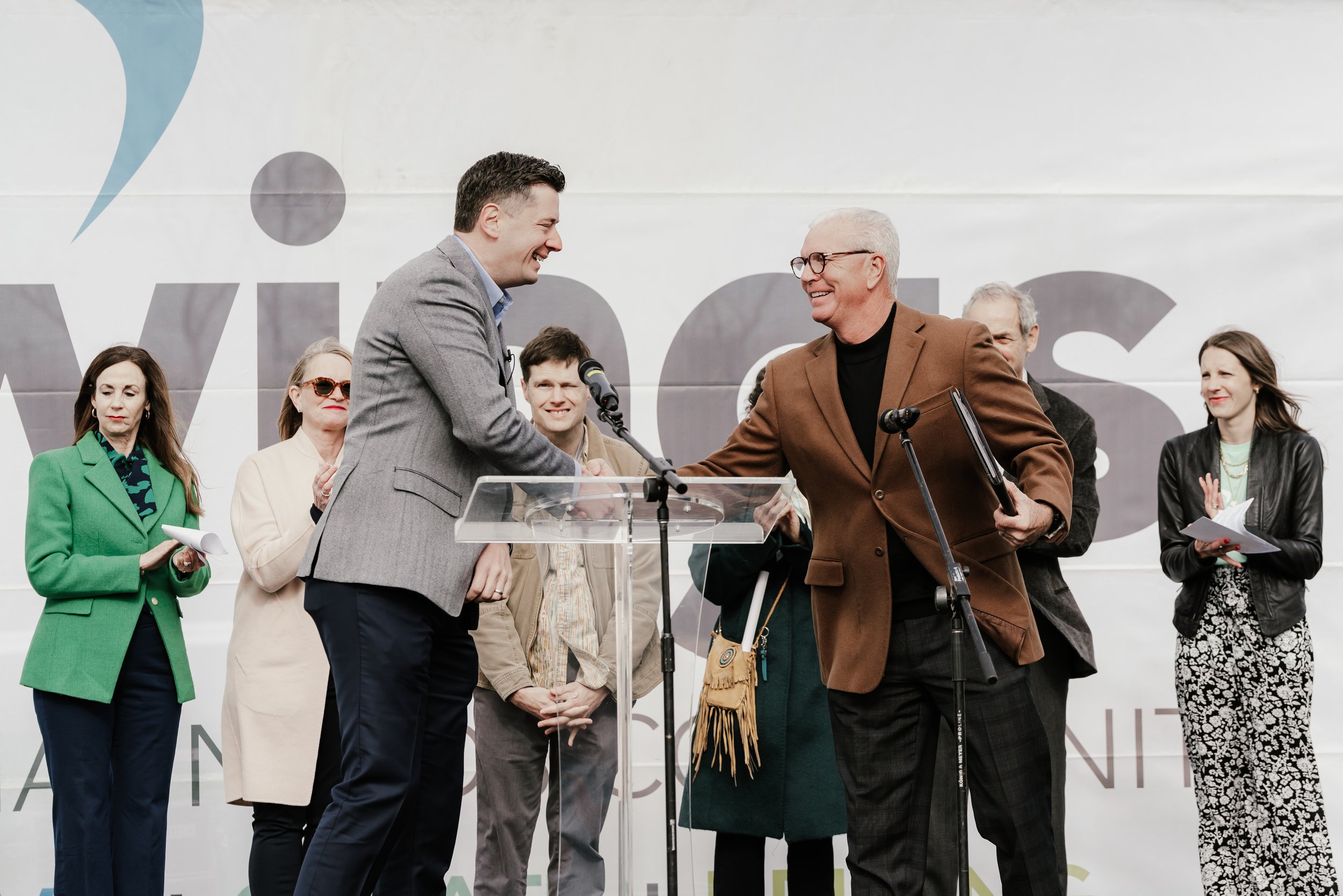 Oklahoma City Mayor David Holt and Wings Board of Directors, Vice-Chair, Brian Russell