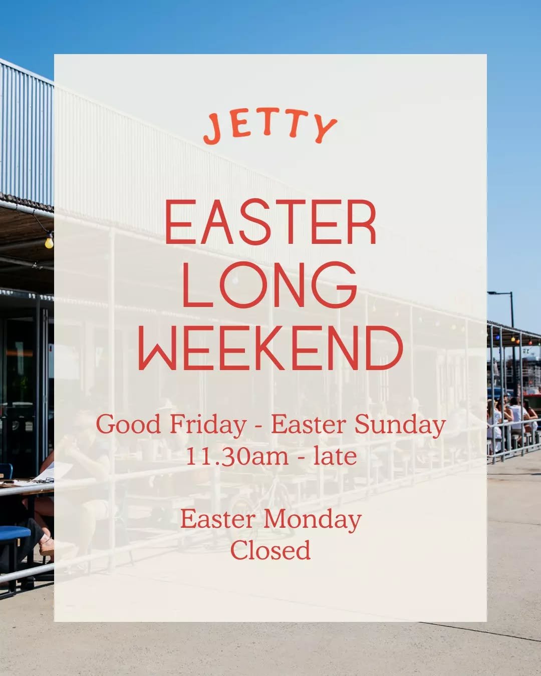 Easter long weekend 🎉

We&rsquo;re keeping things flowing all weekend!

✨ $15 Frozen Cocktails on Friday
✨ Bottomless Brunch Saturday &amp; Sunday 

Plus, we&rsquo;re serving up Paella on the Jetty on Friday, Saturday &amp; Sunday 🥘

Friday | 12pm 