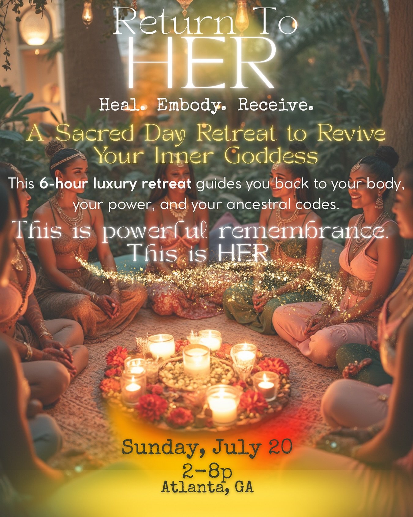 ❤️&zwj;🔥 You've remembered who you are.
Now it&rsquo;s time to BE her.

To move like her.
Speak like her.
Receive like her.

To reawaken the codes woven into your blood by the women who came before you.
The priestesses... The oracles... The brujas..