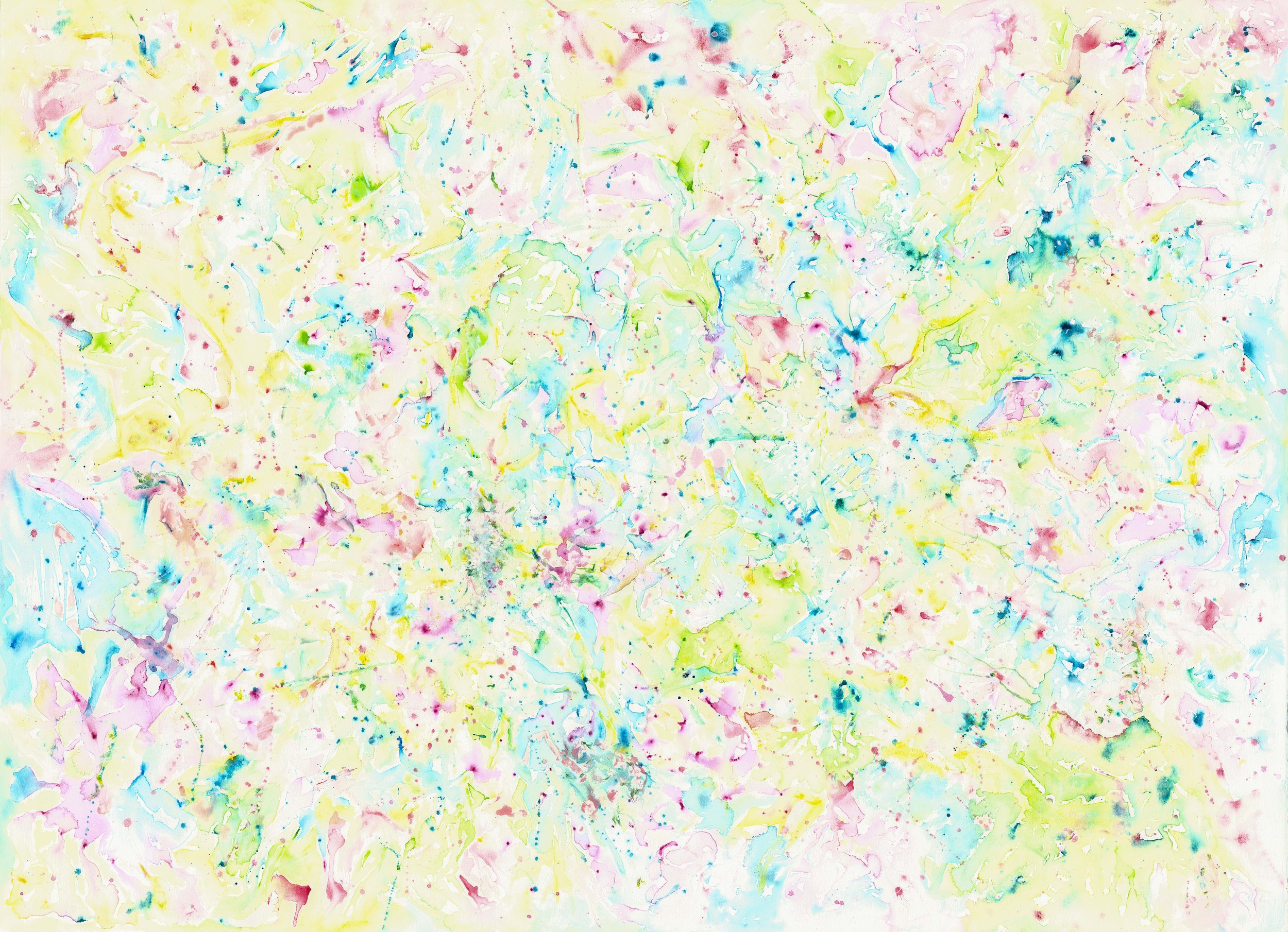 untitled 27 (or To swim in the light) To ski the sky series 2024 watercolor 78,5 x 107 cm. Emilie Bitauld ADAGP & photo credit.

