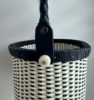 Navy and White Tote