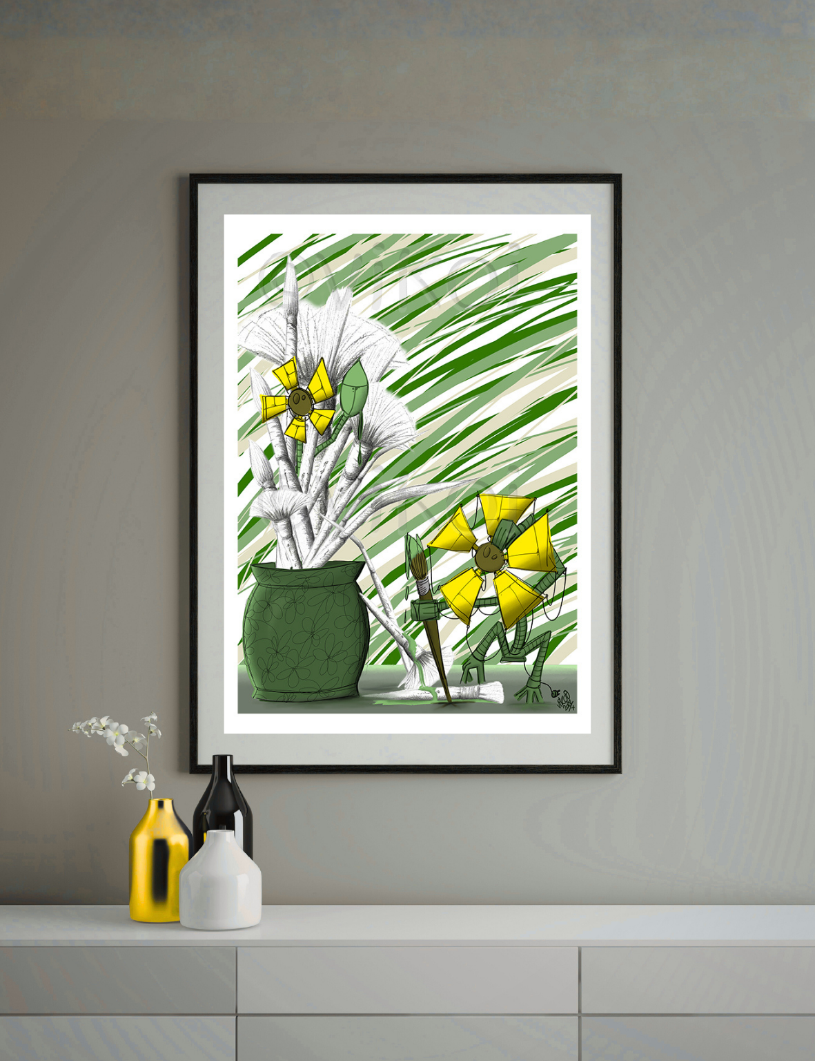 Paintbrush Plant Pot Limited Edition Prints