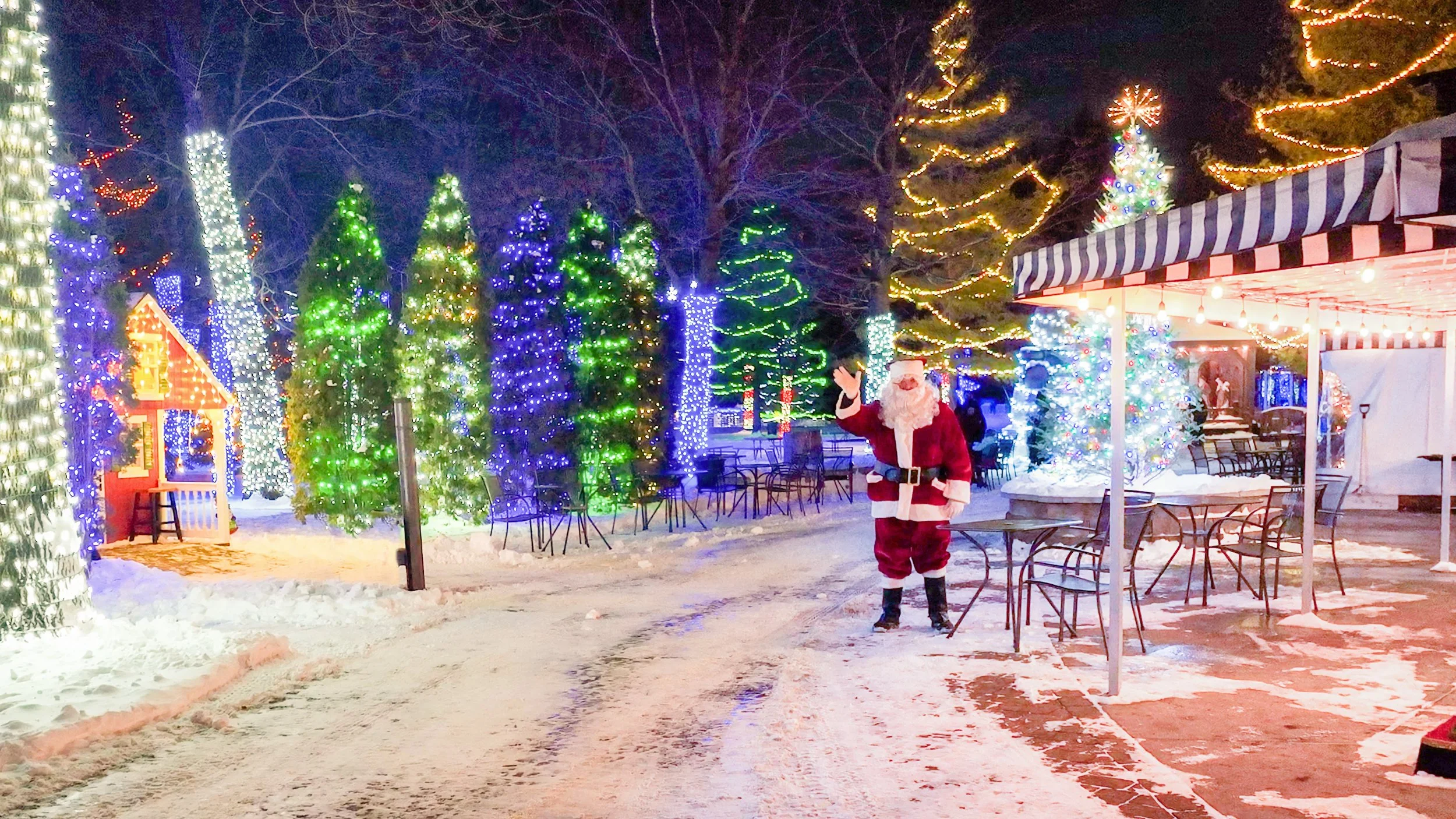 Santa welcoming guests