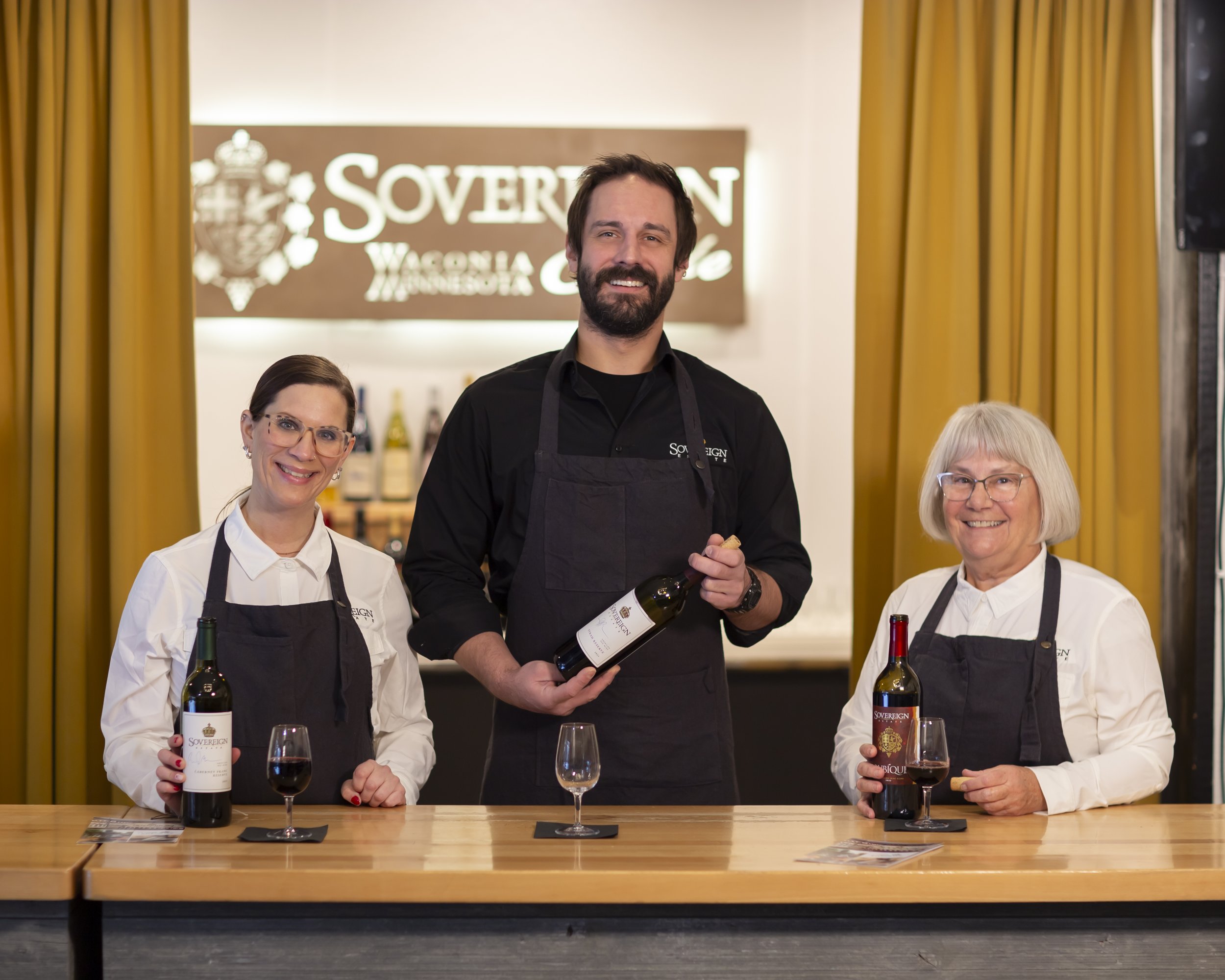 Wine servers at the wine bar