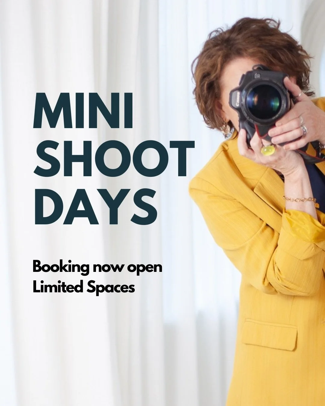 Mini Shoot dates are live!
(and January is already filling up).

This is a quick, easy and affordable way to kick-start the year with new images, or update your visuals with something fresh and current.

The first January date is almost full, so I&rs