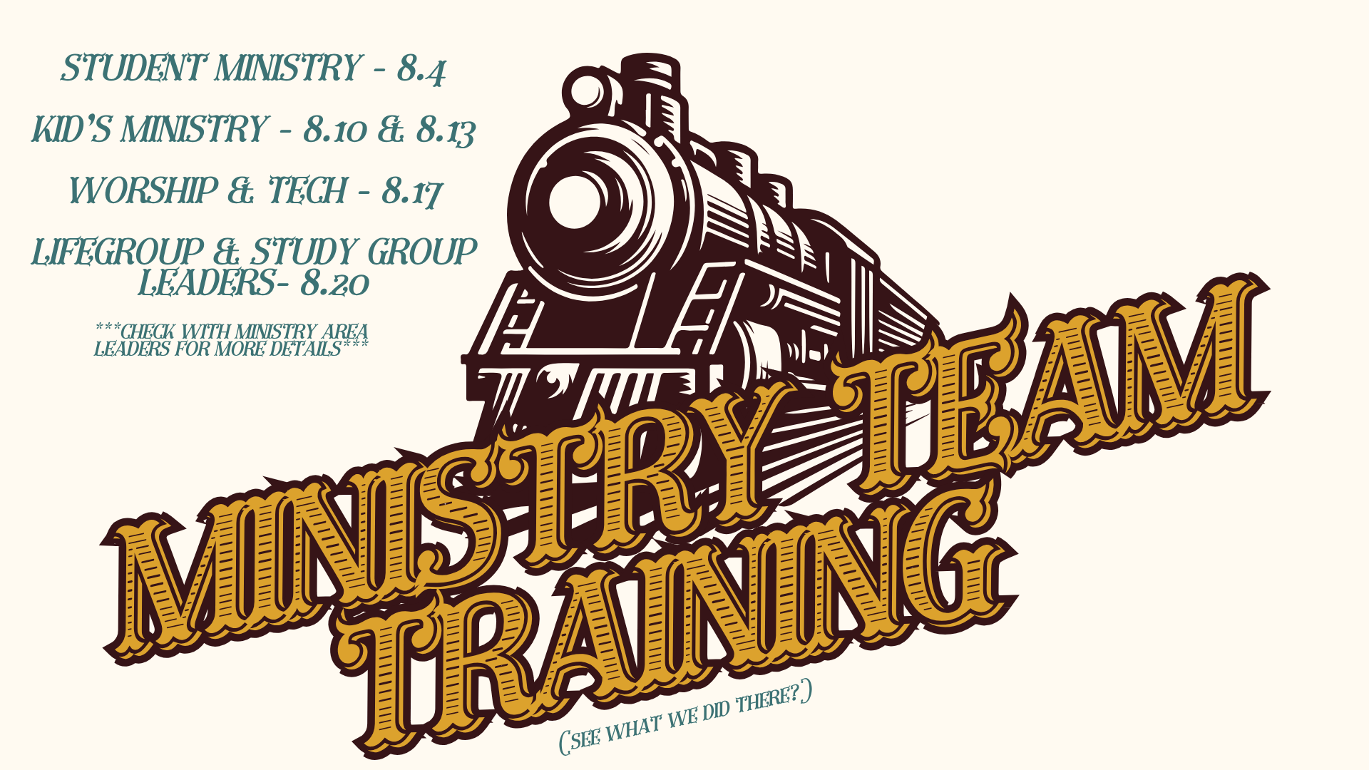 Ministry Team Trainings