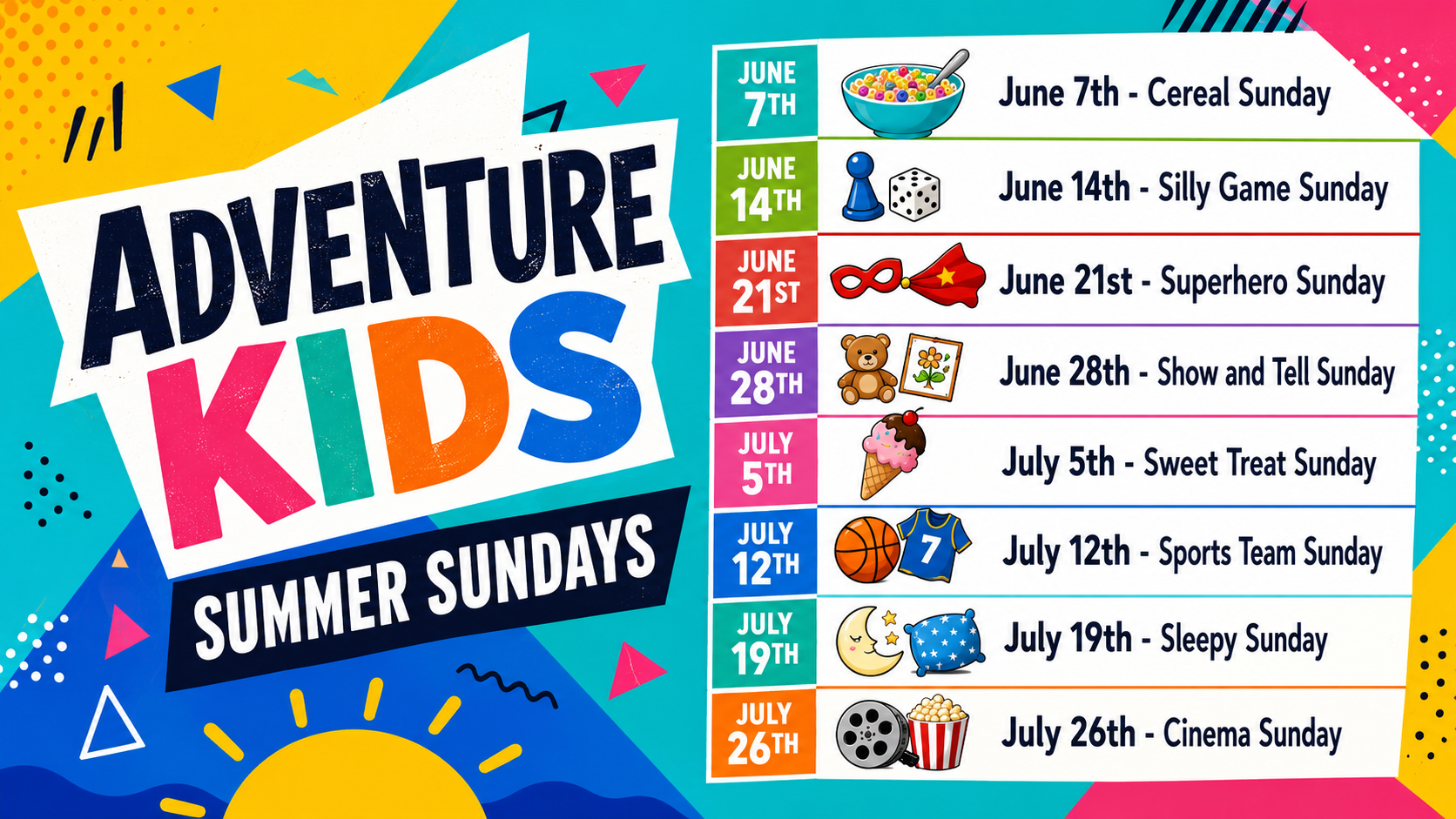 Kid's Ministry Summer Sundays