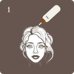 auf die gesamte Kopfhaut / betroffene Stellen auftragen