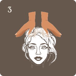 einmassieren, nochmal mit Wasser befeuchten