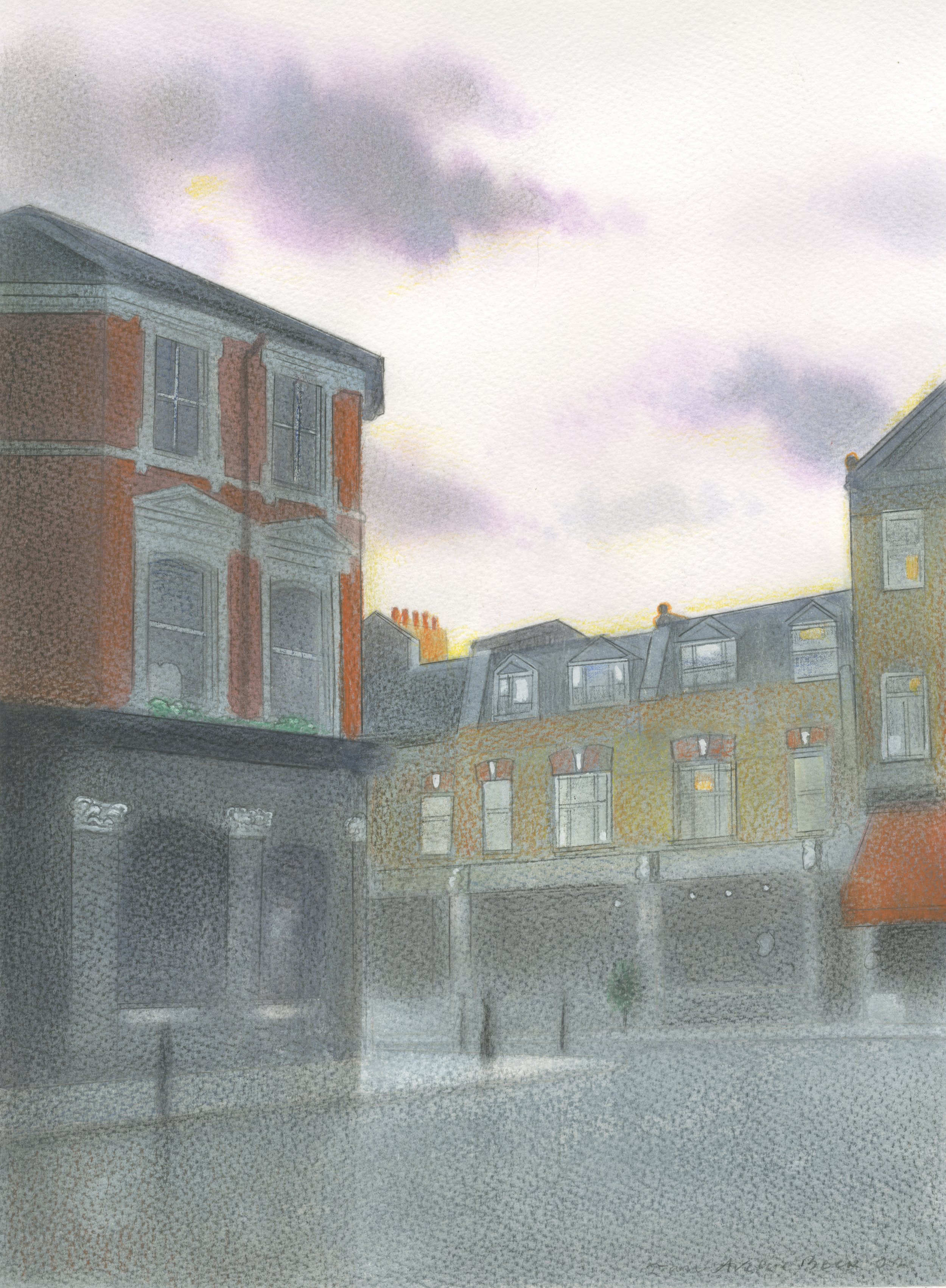 After the Rain St Margarets: watercolour and pencil 2022