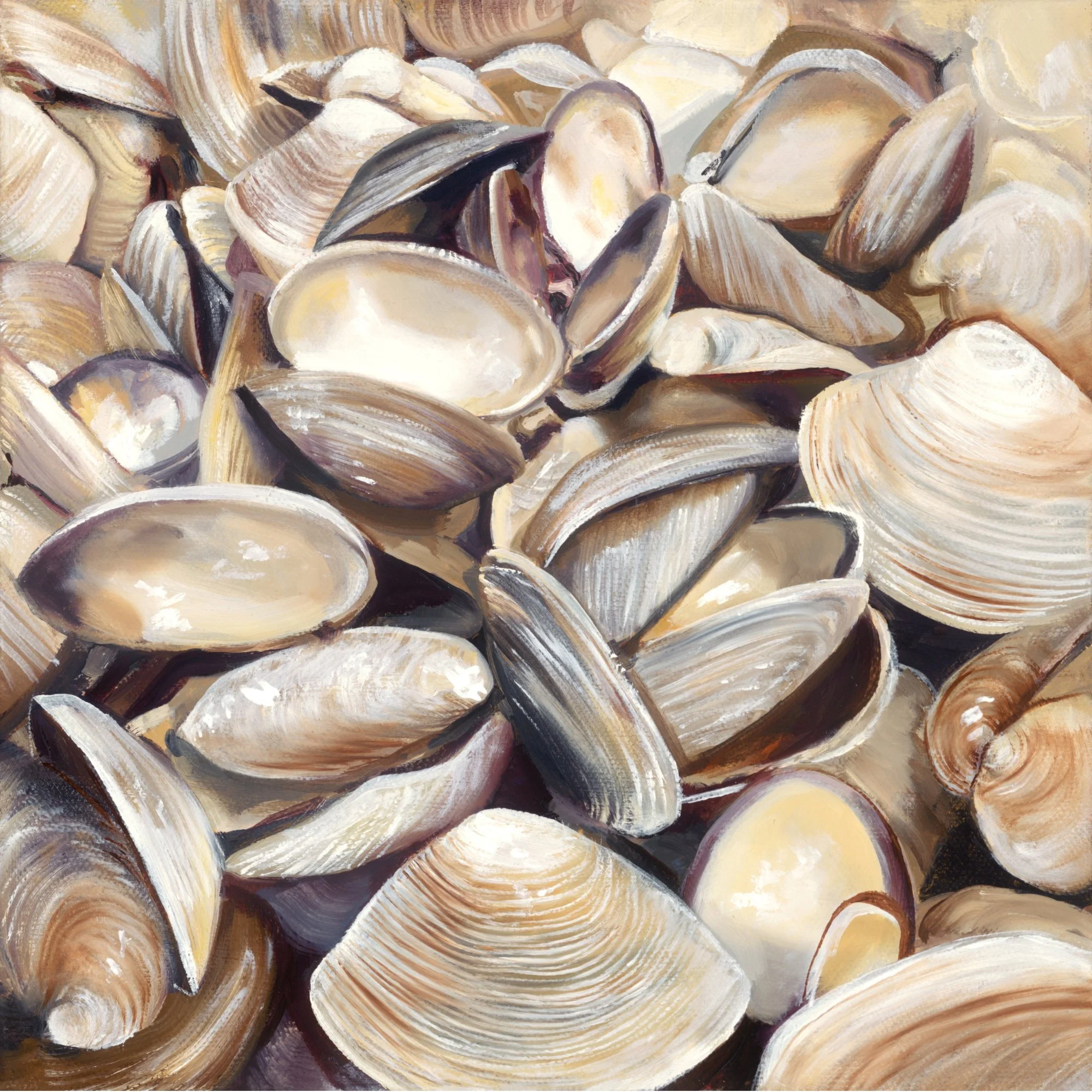 Clams, 2025, Oil on Canvas, 12" x 12"