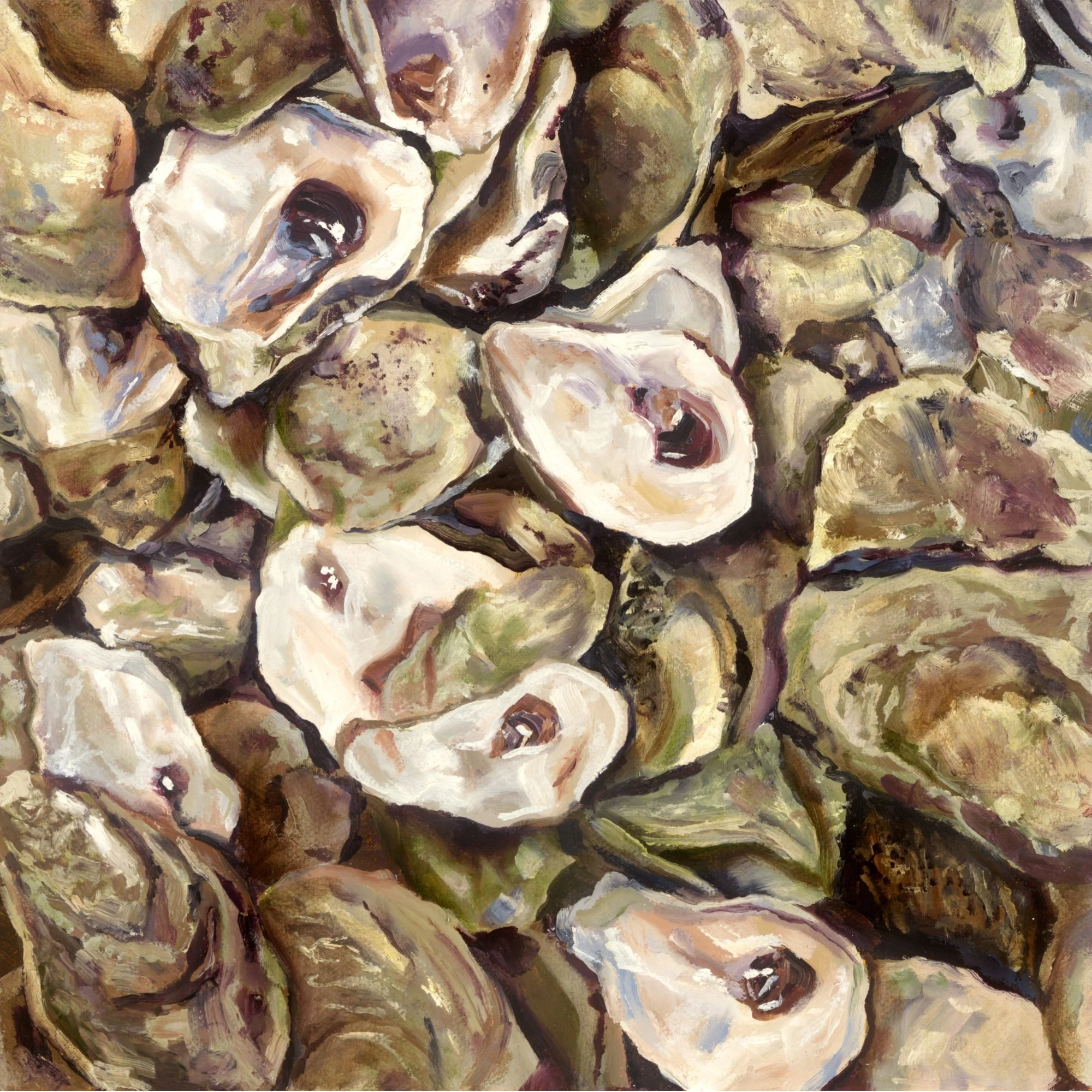Oysters, 2025, Oil on Canvas, 12" x 12"