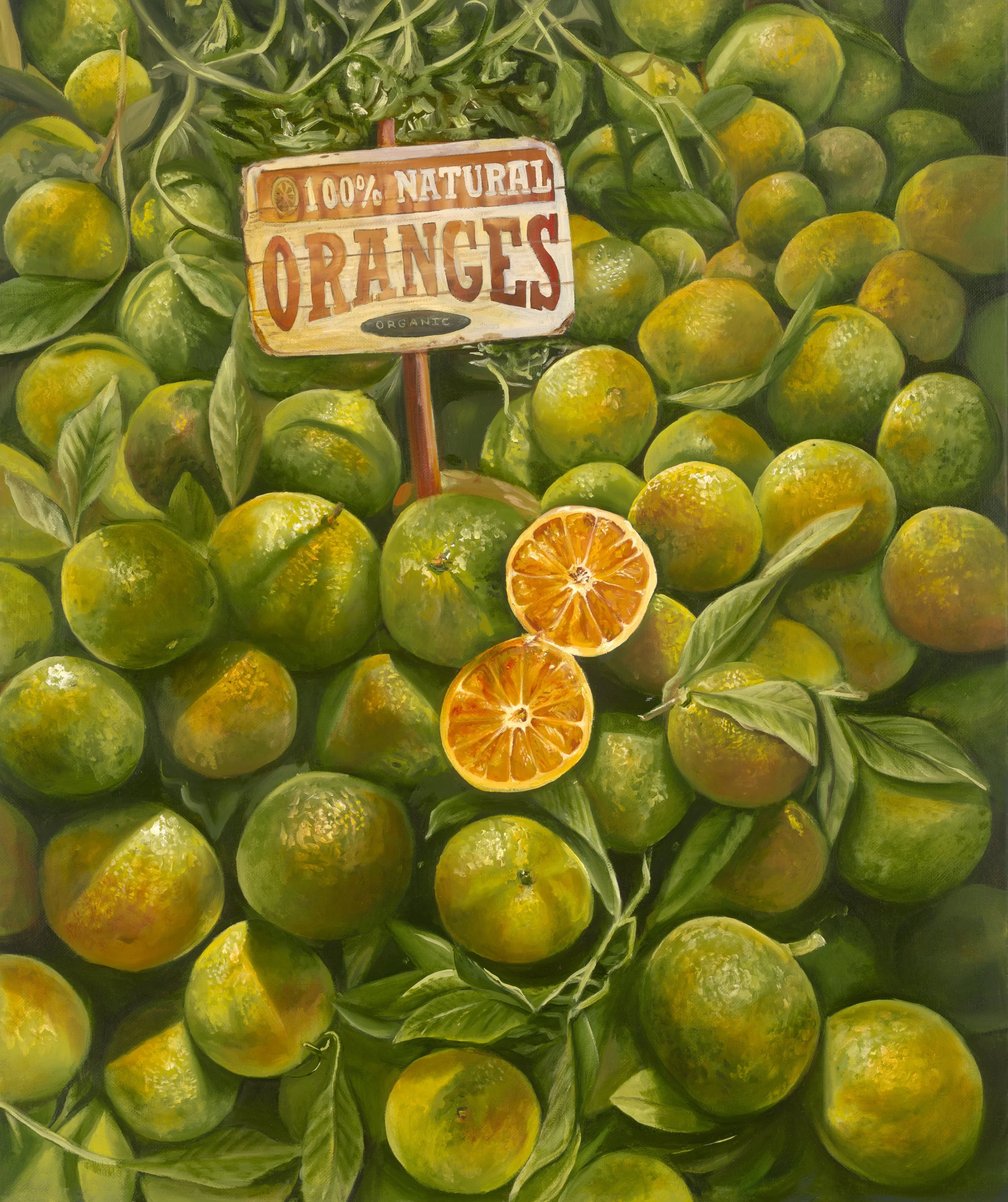 Oranges, 2024, Oil on Canvas 30" x 48" 