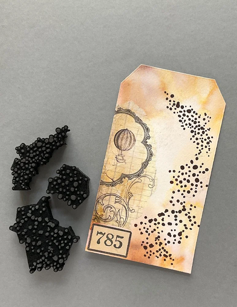 Splatter & Splashes Set of Three, Foam Stamp Design by Ceri Griffiths 