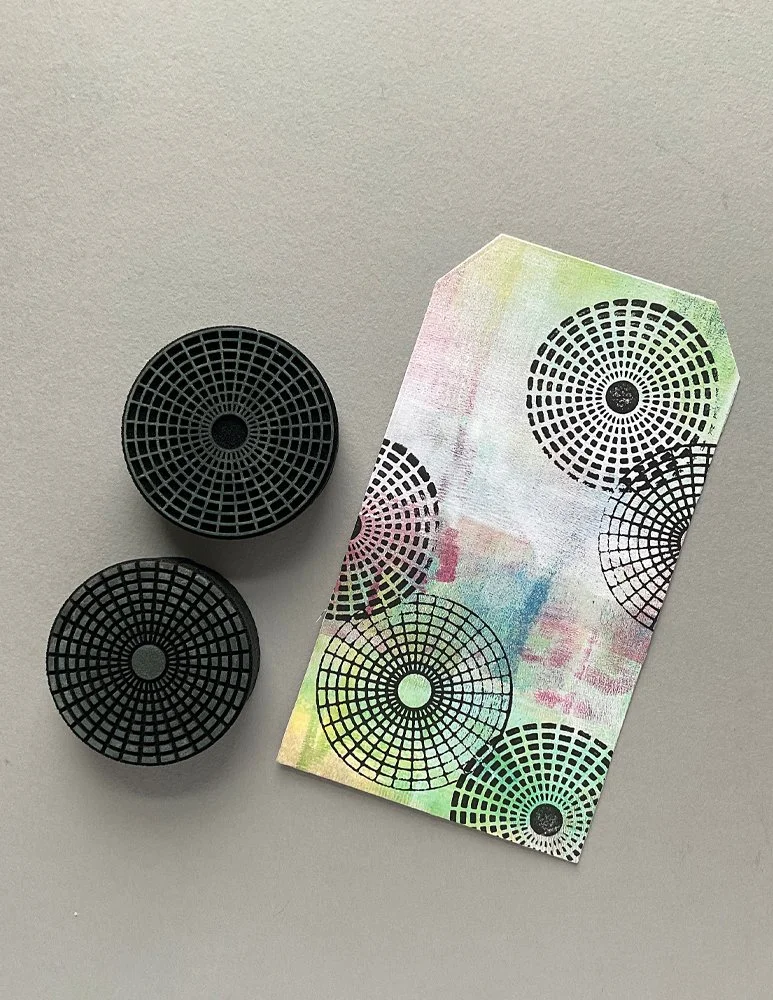 Mesh Tunnel Foam Stamp Design by Ceri Griffiths 